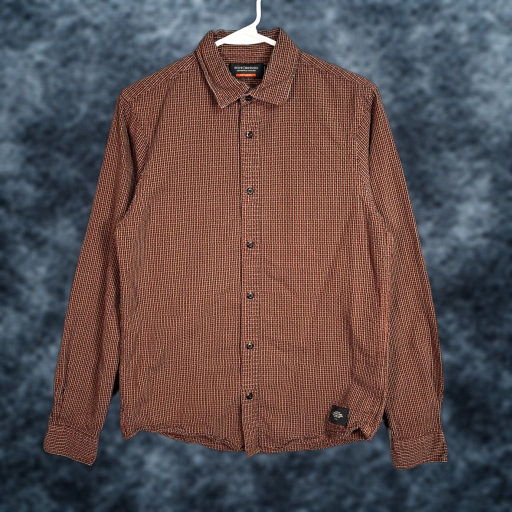 Scotch & Soda Scotch & Soda Mens Size Small Regular Fit Brown Long Sleeve Shirt - Button-Up, Cotton, Casual, Classic, All Seasons, Men, Size S, Brown, Vintage: No Size US S / EU 44-46 / 1 - 1 Thumbnail
