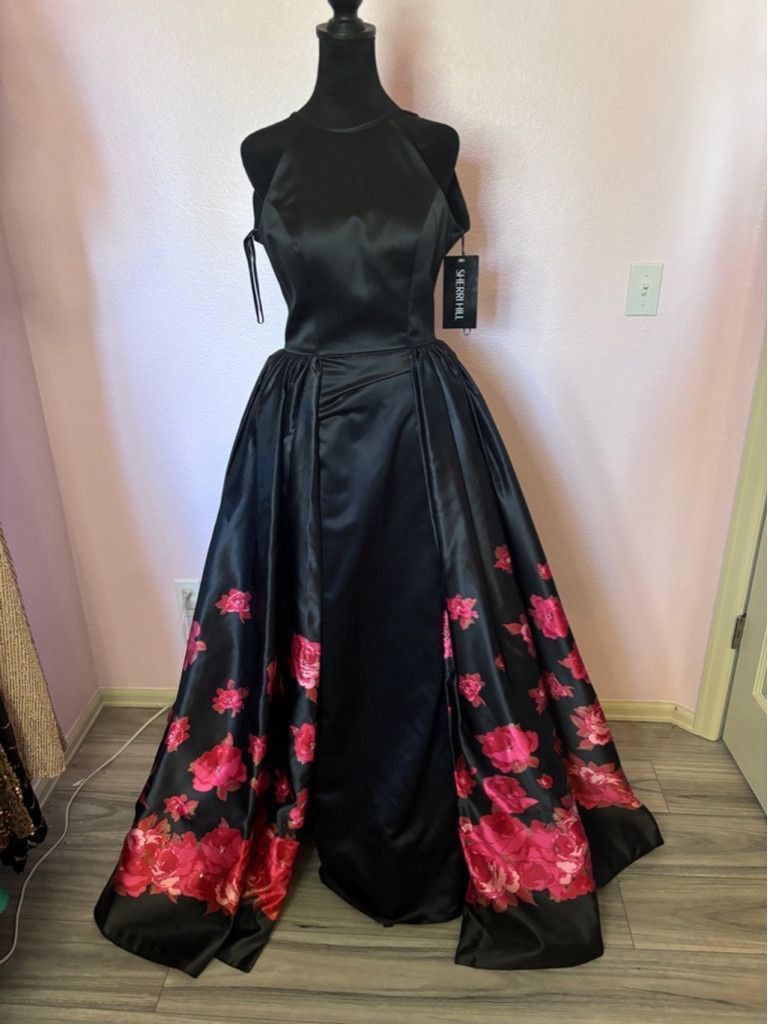 Other Women's Sherri Hill Black & Red Floral Prom Dress Size 4 Size S / US 4 / IT 40 - 5 Thumbnail