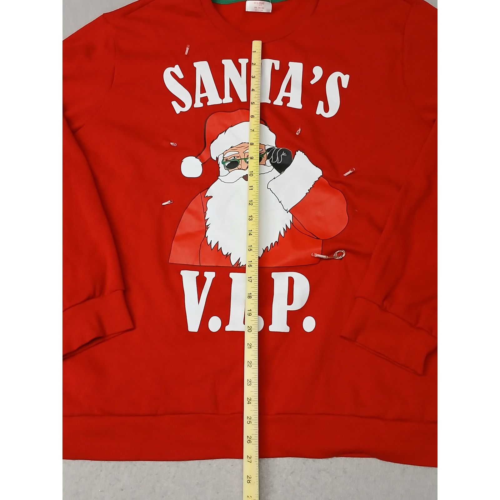 Other Holiday Time (3XL) Lite Up Red Crew Neck Pullover Sweatshirt Size US XXL / EU 58 / 5 - 3 Thumbnail
