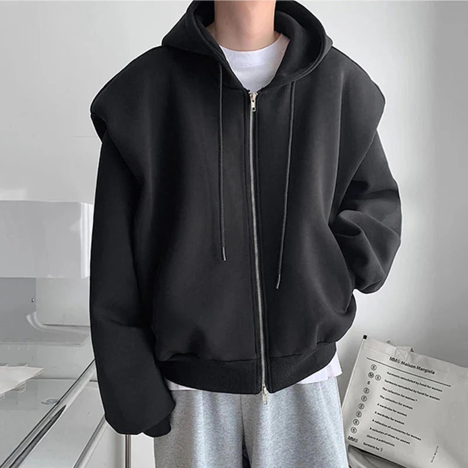 Vintage Exaggerated Shoulder Zip-Up Hoodie Size ONE SIZE - 9 Thumbnail