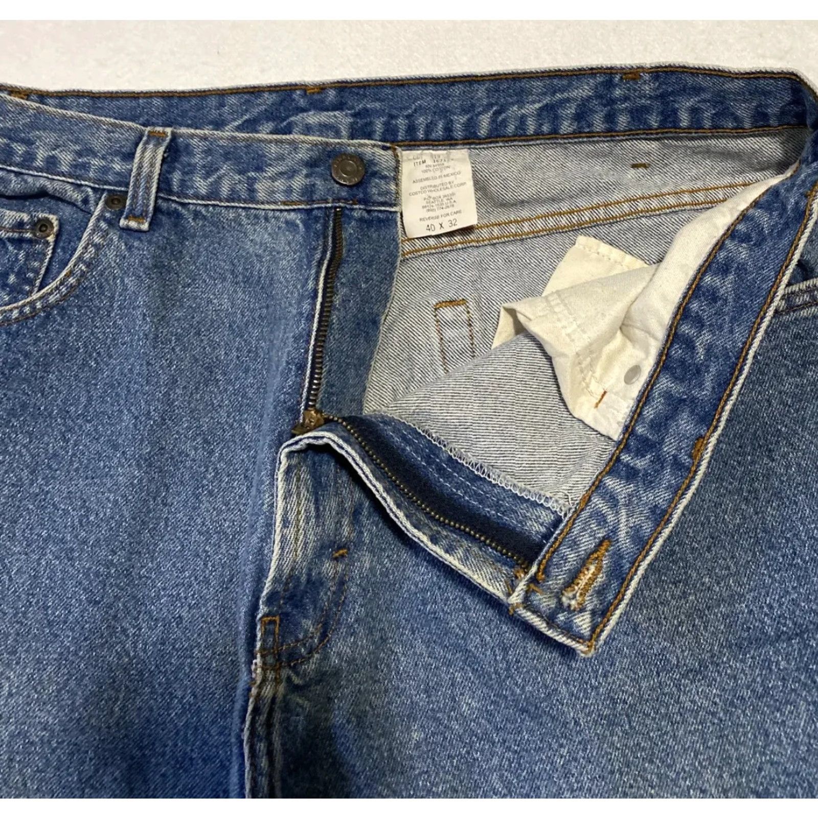 Denime Kirkland Jeans Mens 40x32 Blue Denim Straight Leg Cotton / 28-27 Jeans Size US 40 / EU 56 - 3 Thumbnail