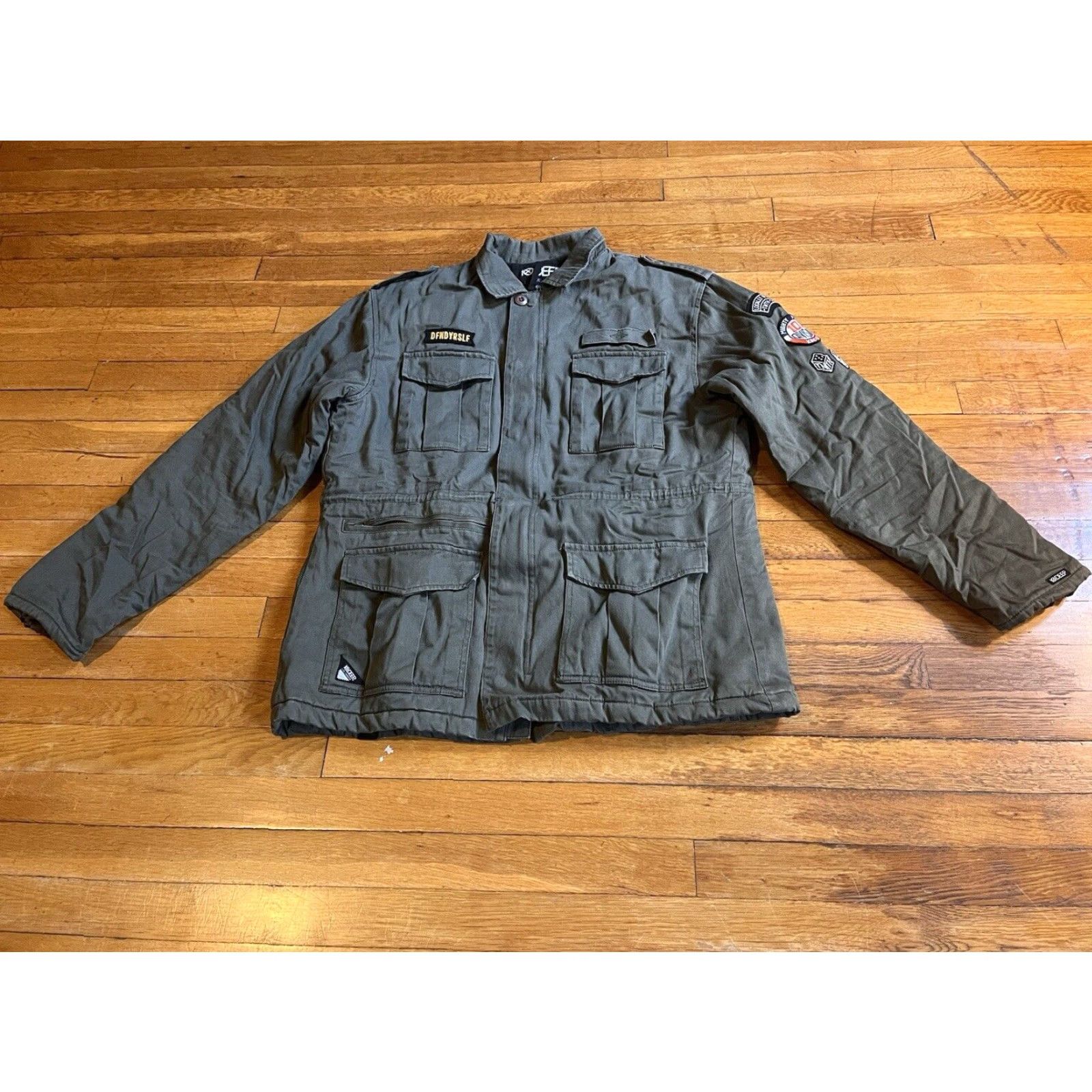 Vintage 10 Deep Army Jacket Men’s XL Green Solid Regular Military Jacket Mens Size US XL / EU 56 / 4 - 2 Thumbnail