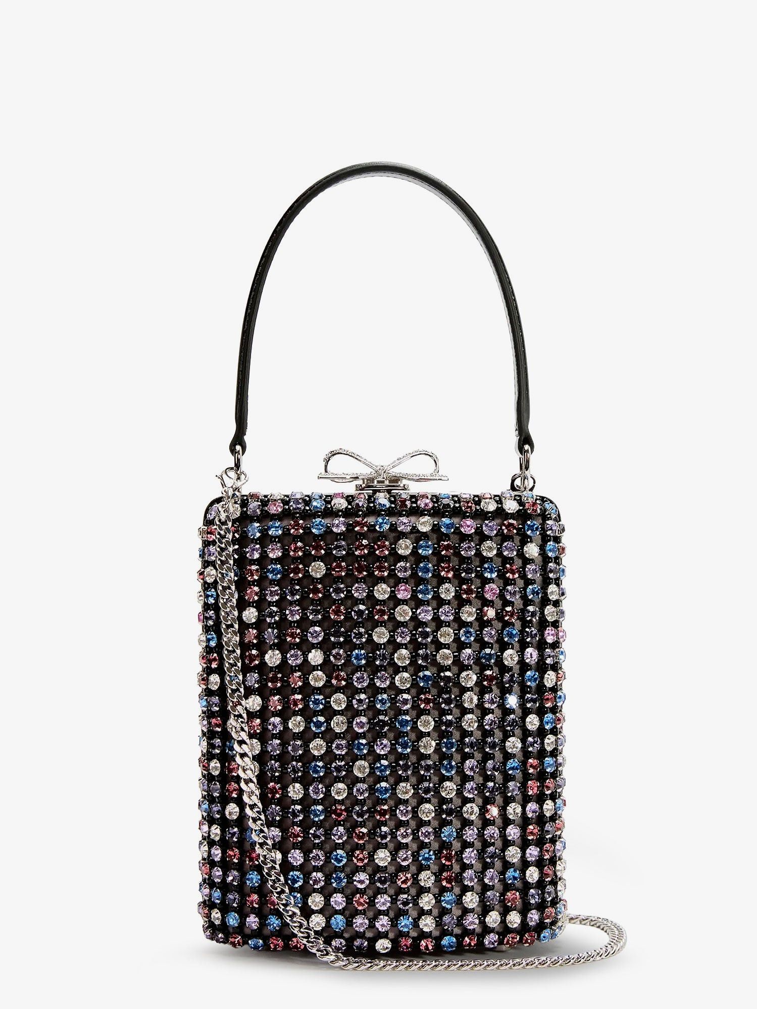 Self-Portrait Leather Crossbody Bag With All-Over Crystals Size ONE SIZE - 1 Thumbnail