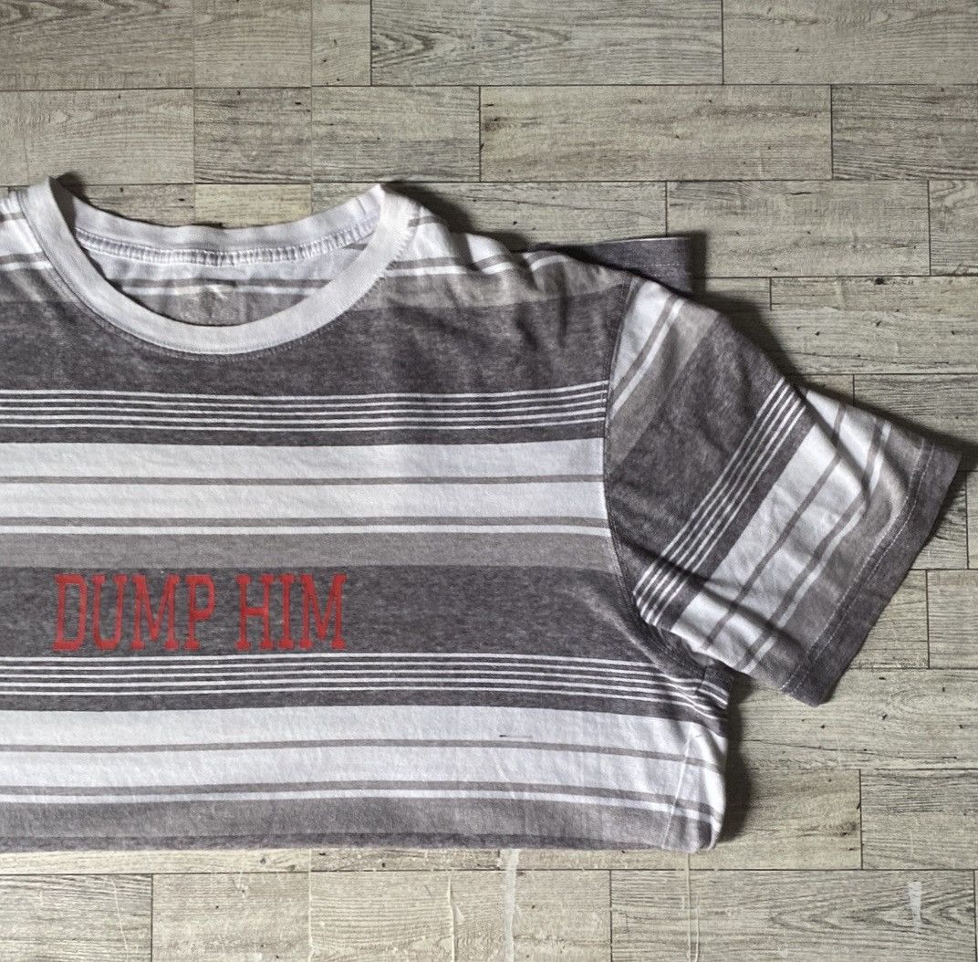 Vintage Vintage Y2K Style, Dump Him, Upcycled Oversized, Striped Tee Size L / US 10 / IT 46 - 8 Thumbnail