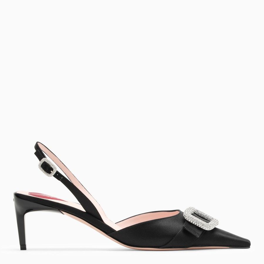 Roger Vivier o1d2blof0924 Buckle Slingback in Black Size US 7.5 / IT 37.5 - 1 Thumbnail