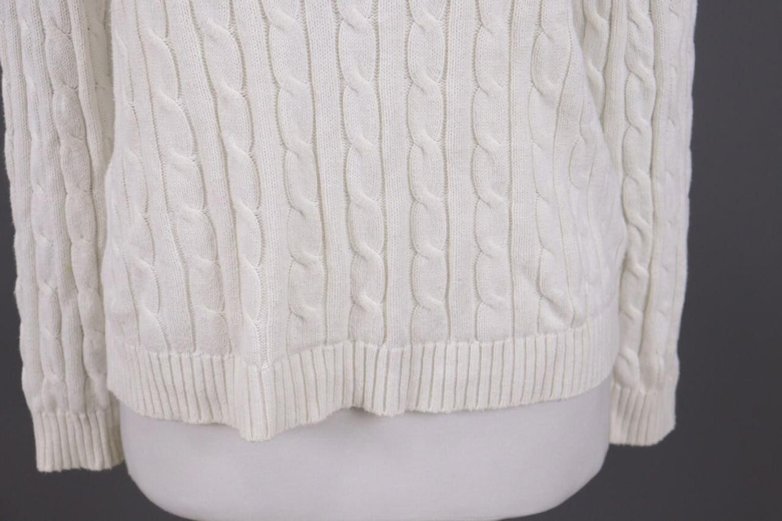 Lauren Ralph Lauren Lauren Ralph Lauren White Cable Knit Sweater Size L Size L / US 10 / IT 46 - 3 Thumbnail