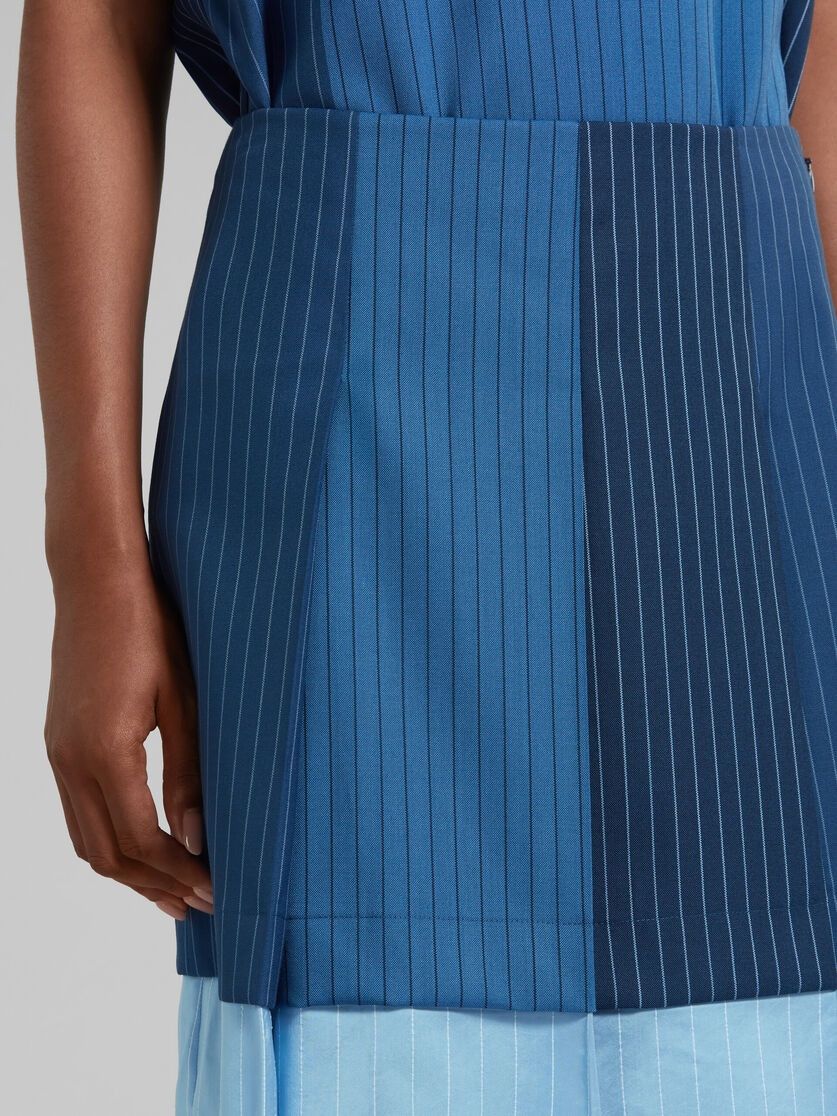 Marni o1f1d3z0525 Dégradé Pinstripe Wool Mini Skirt With Pleats Size 26" / US 2 / IT 38 - 3 Thumbnail