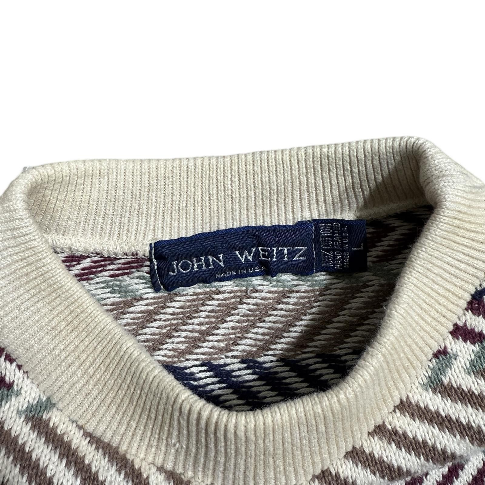 John Weitz John Weitz Vintage Patterned Herringbone Sweater Size US XL / EU 56 / 4 - 5 Thumbnail