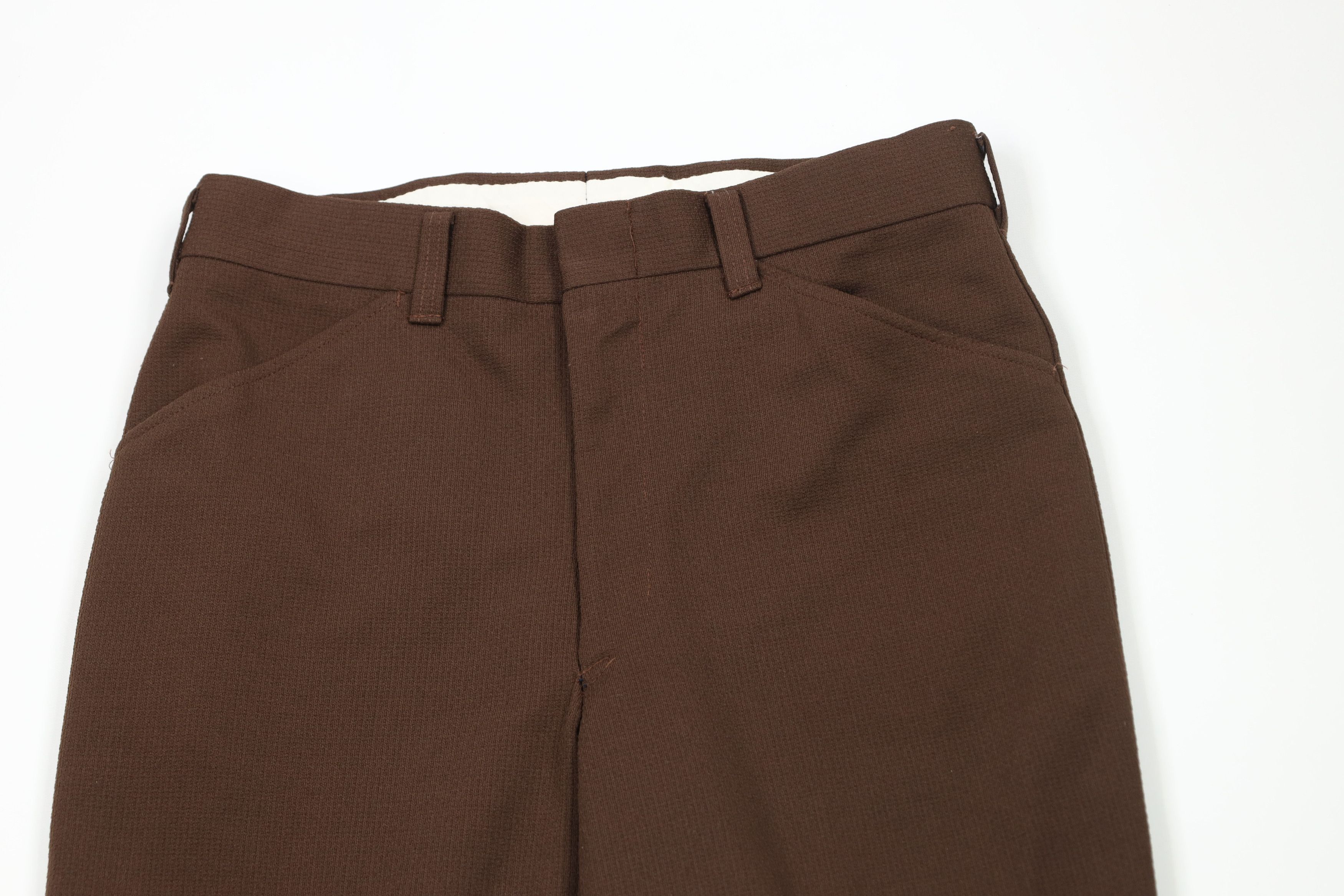 Vintage Vintage 70s Streetwear Knit Wide Leg Chino Pants Brown USA Size US 32 / EU 48 - 2 Thumbnail