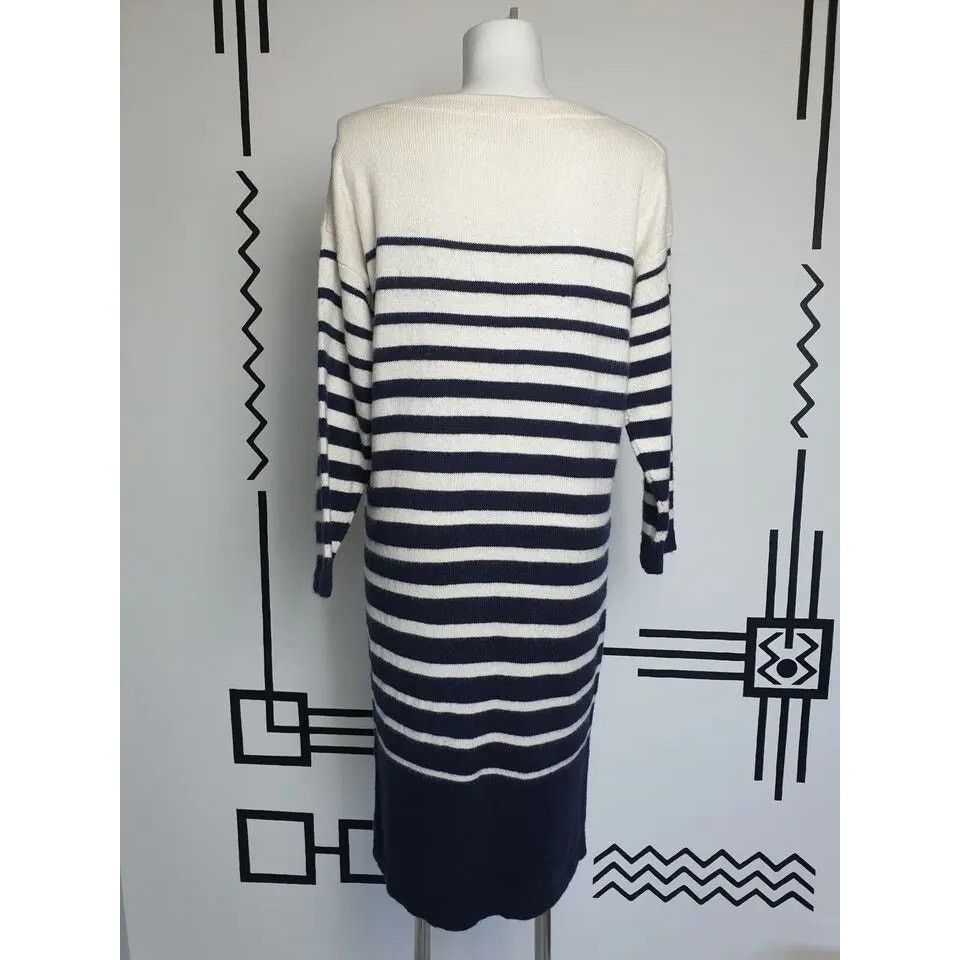 Jean Paul Gaultier Jean Paul Gaultier Lindex Casual Dress Wool Striped Size L Size L / US 10 / IT 46 - 7 Thumbnail