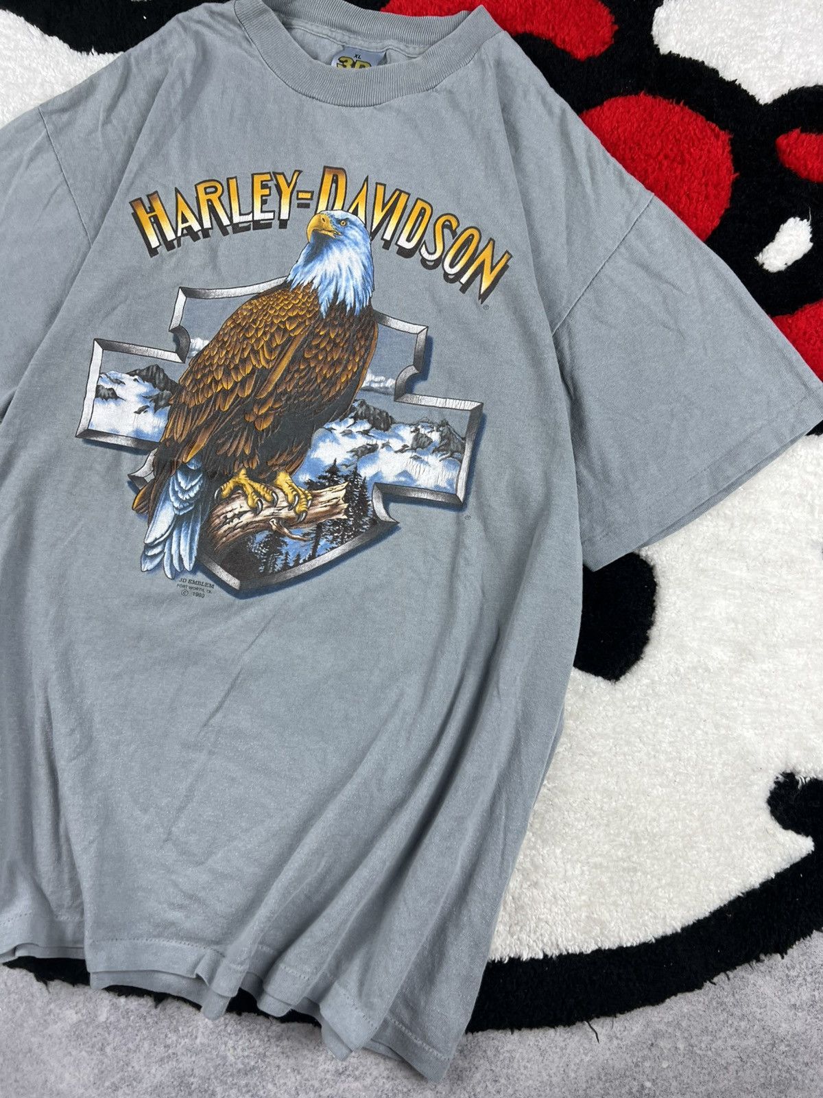 Harley Davidson Vintage Harley Davidson 1990 3D Emblem USA Eagle Y2K Tee Size US XL / EU 56 / 4 - 3 Thumbnail