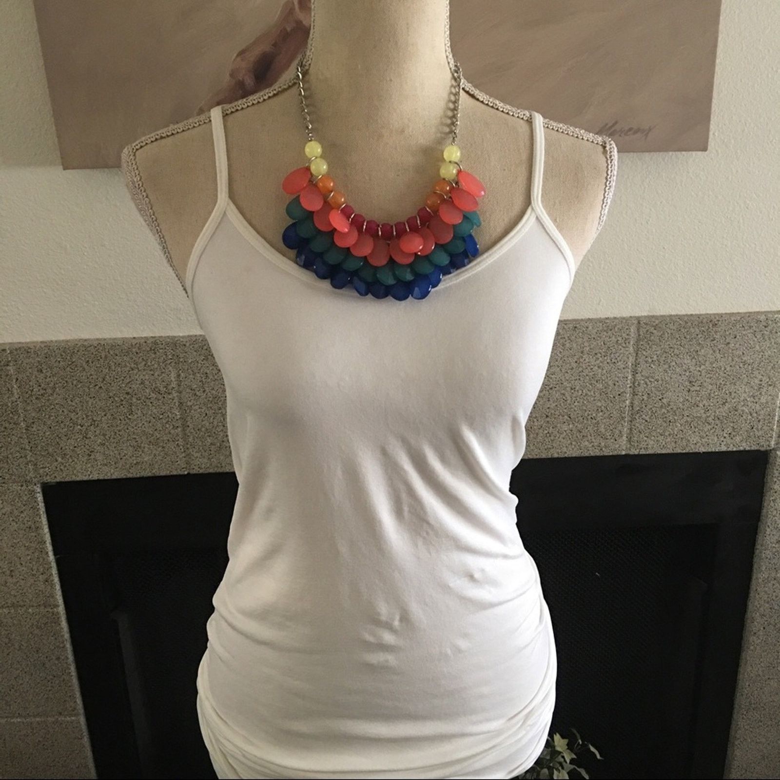 Jewelry Colorful layered faceted resin bead cluster necklace Size ONE SIZE - 3 Thumbnail