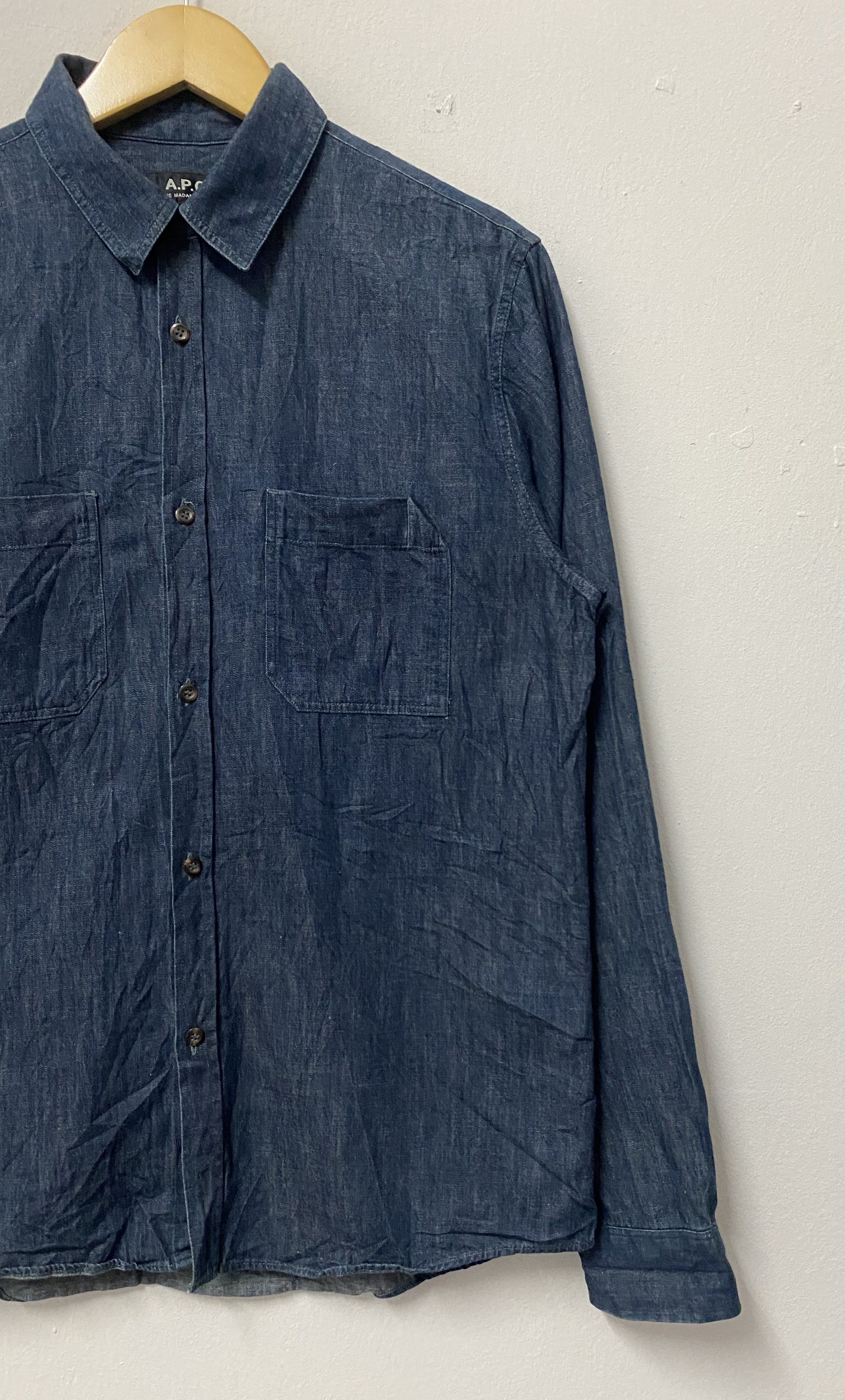 A.P.C. Vintage A.P.C Chambray Jeans Button Up Shirts Size US M / EU 48-50 / 2 - 6 Thumbnail