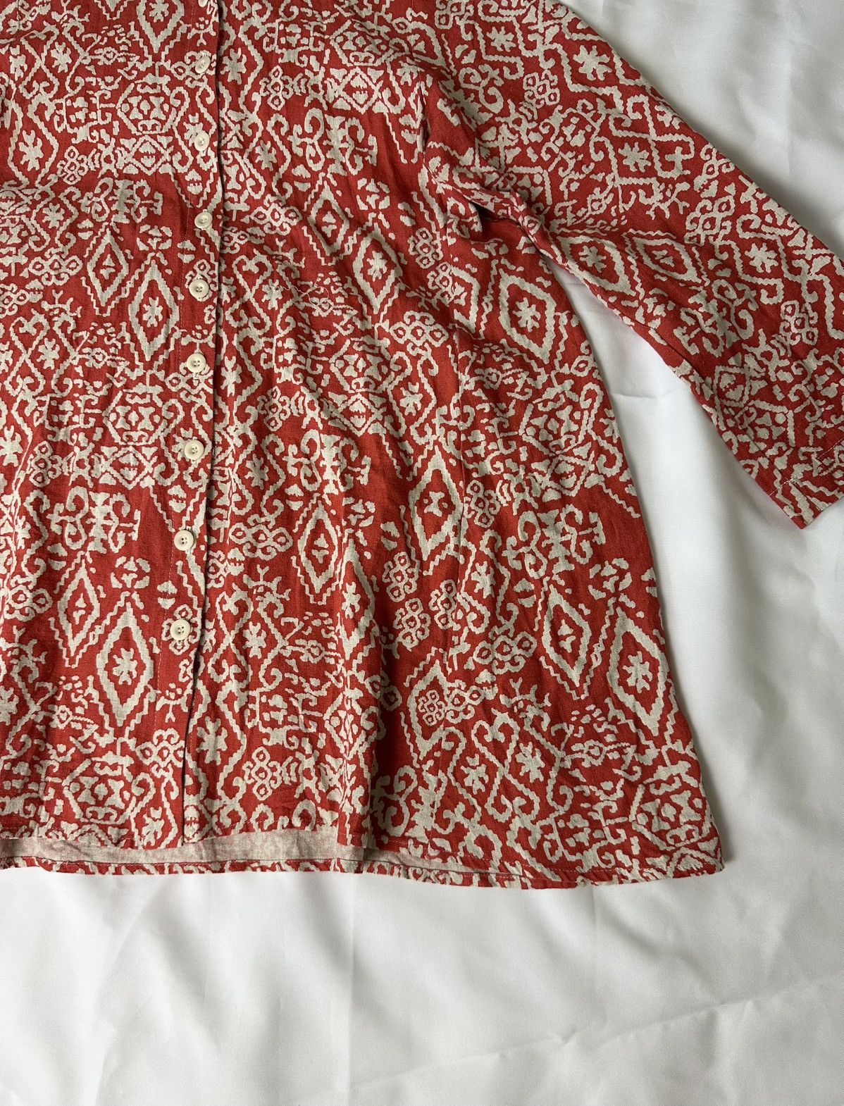 Sahara Club Vintage Sahara Linen Blouse Shirt Dress Size 1 Made In UK Size M / US 6-8 / IT 42-44 - 4 Thumbnail