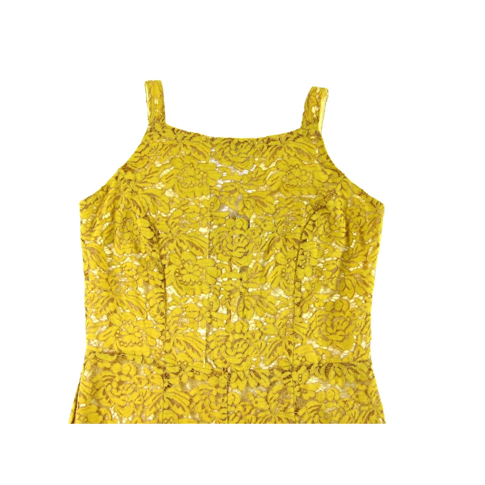 Vintage Ashley Stewart Jumpsuit Women 16 Yellow Wide-Leg NWT Embroidered Floral Nylon Cotton Rayon One-Piece Sleeveless Summer Bohemian Womens Size 38" / US 16 / IT 52 - 4 Thumbnail