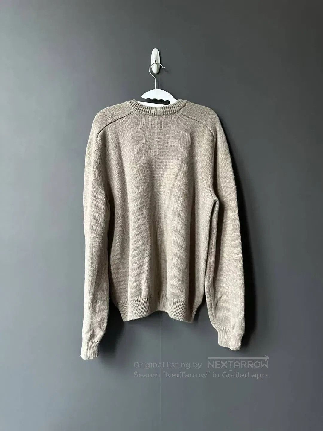 Celine CELINE Beige Triomphe Embroidered Logo Sweater| Size US M / EU 48-50 / 2 - 2 Thumbnail