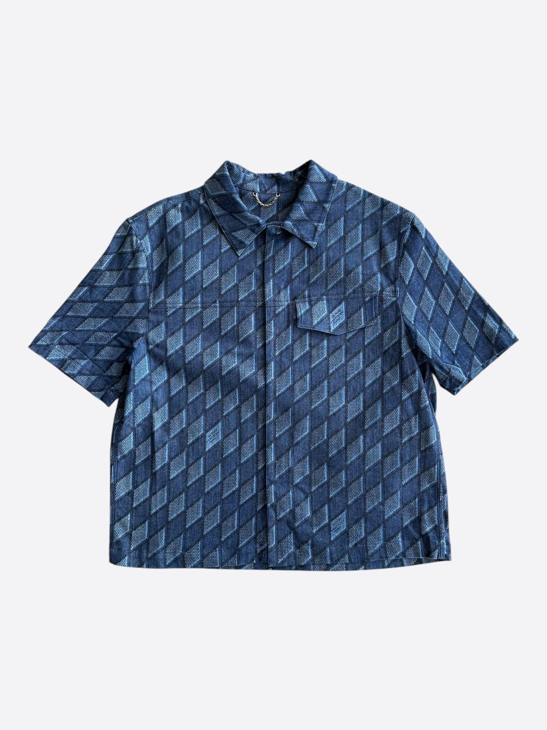 Louis Vuitton Louis Vuitton Blue Checkered Short Sleeve Button Up Shirt Size US XXL / EU 58 / 5 - 1 Thumbnail