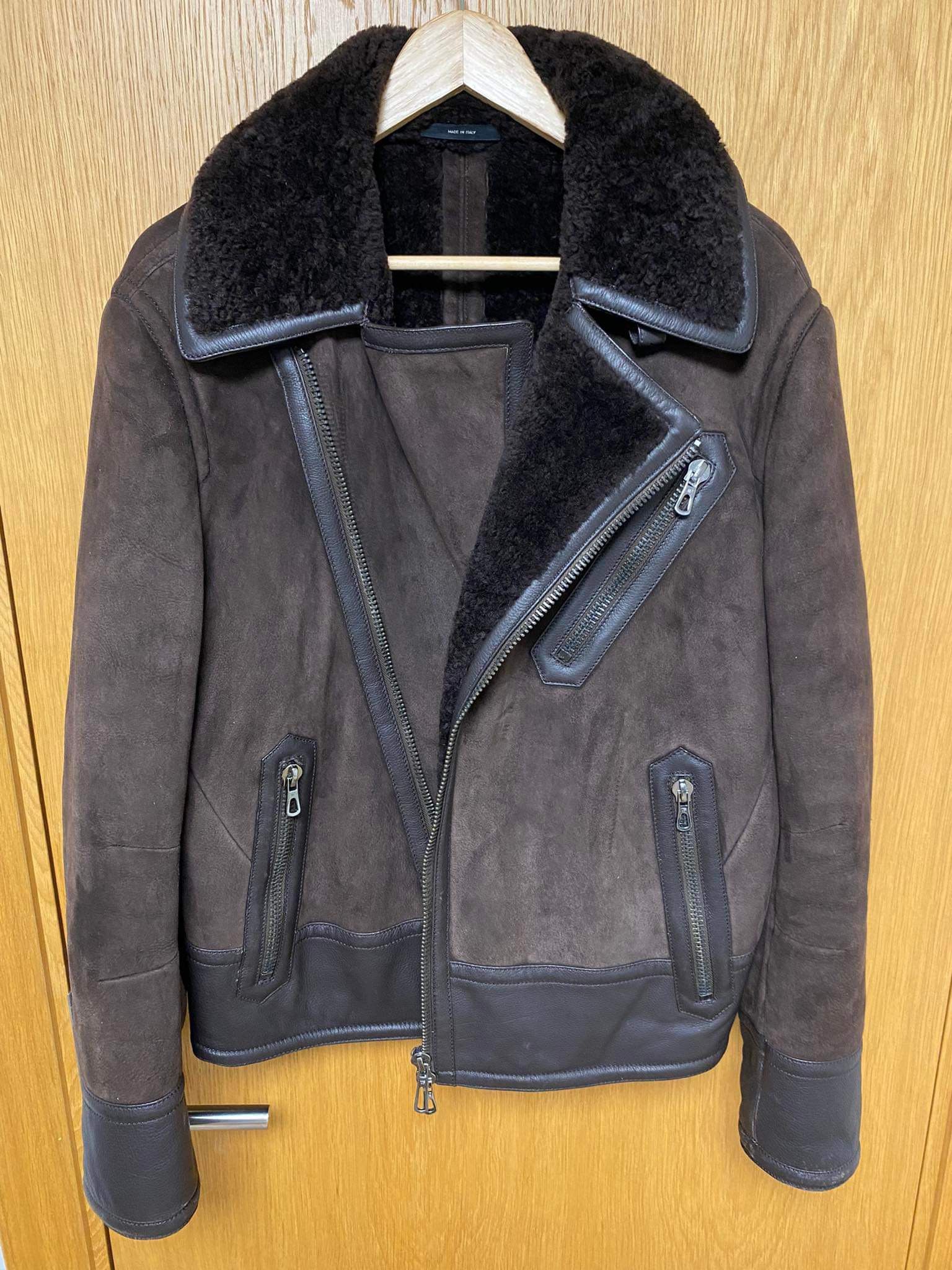 Tom Ford GQ Approved - Shearling Biker Aviation Leather Bomber Jacket Size US L / EU 52-54 / 3 - 15 Thumbnail
