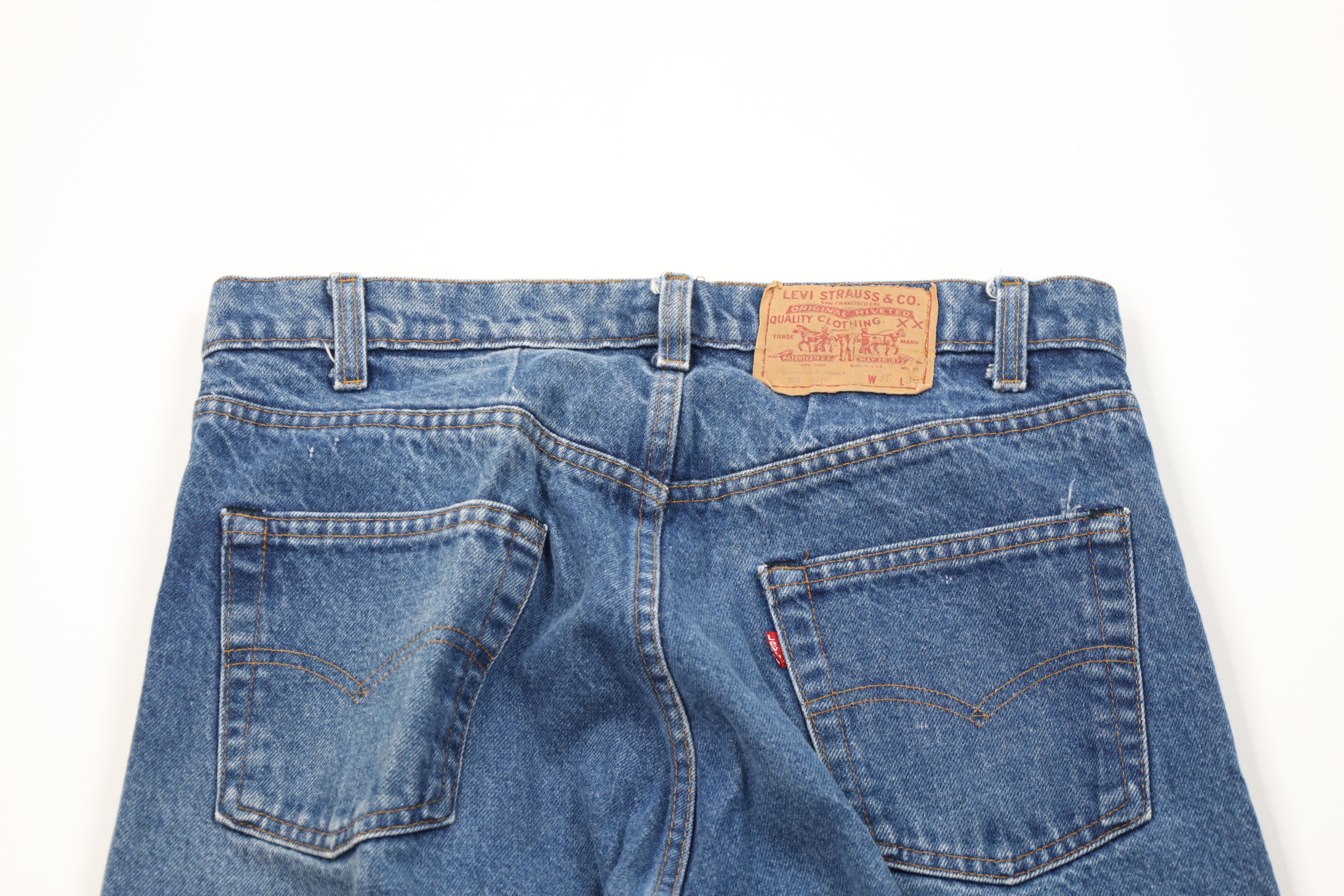 Levi's Vintage 80s Levis 505xx Regular Straight Leg Jeans Blue USA Size US 34 / EU 50 - 12 Thumbnail