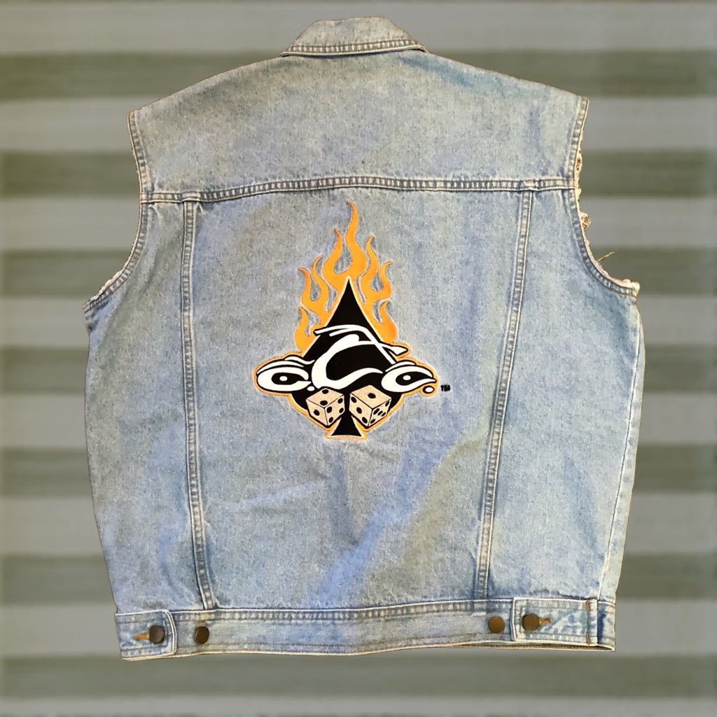 Vintage VINTAGE Orange County Choppers Denim Vest Jacket Sleeveless Blue Embroidered Pocket Button L Large Mens Biker Y2K BioWorld Denim Cotton Jacket Size US L / EU 52-54 / 3 - 1 Thumbnail