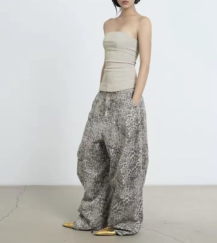 Jean Leopard Streetwear Baggy Y2k Retro Cargo Jeans Pants Size 28" / US 6 / IT 42 - 4 Thumbnail