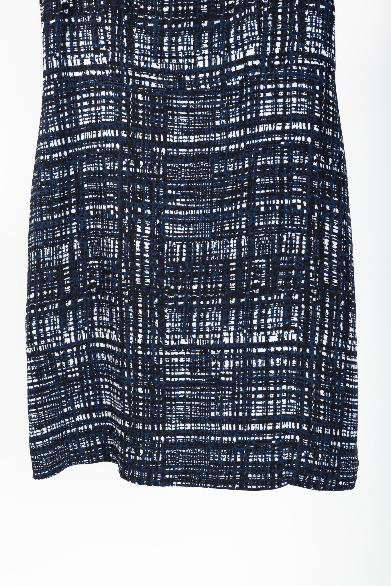 Escada Escada Divatu Navy Plaid Crepe Mini Dress Size M / US 6-8 / IT 42-44 - 6 Thumbnail