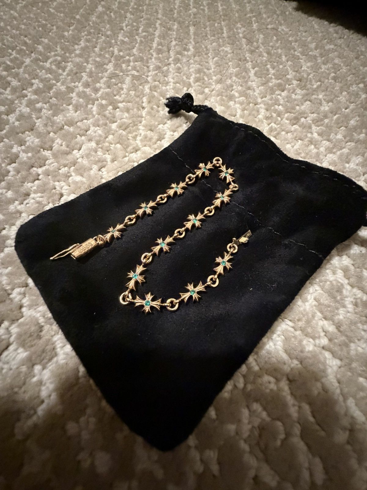 Chrome Hearts Chrome Hearts Tiny E bracelet Yellow Gold Emerald Size ONE SIZE - 2 Thumbnail
