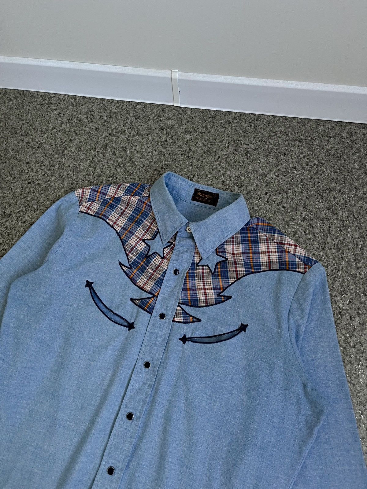 Vintage × Wrangler VINTAGE 70’s WESTERN TEXAS WRANGLER MADE IN USA SHIRT SZ L Size US L / EU 52-54 / 3 - 2 Thumbnail
