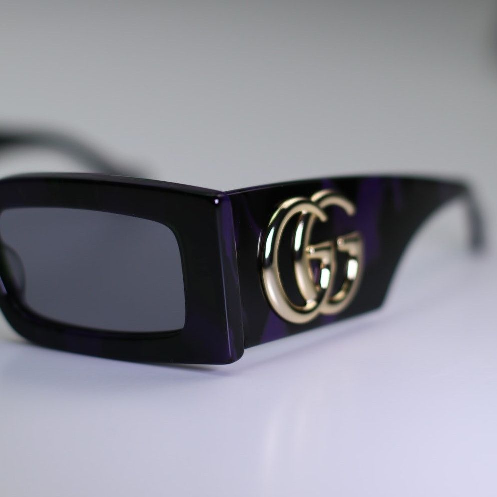 Gucci NEW Gucci Sunglasses GG1425S 003 Purple Green Havana Grey Size ONE SIZE - 14 Thumbnail