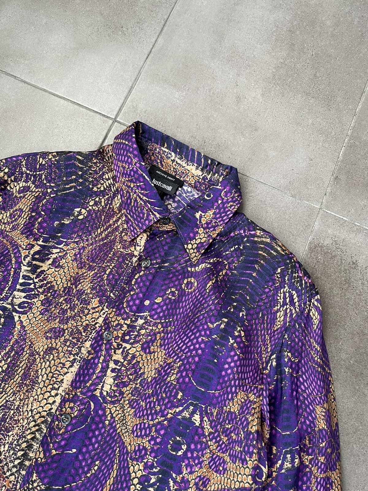 Just Cavalli !DS! FW22 Just Cavalli Animal Print Purple Pattern Shirt Size M / US 6-8 / IT 42-44 - 12 Thumbnail