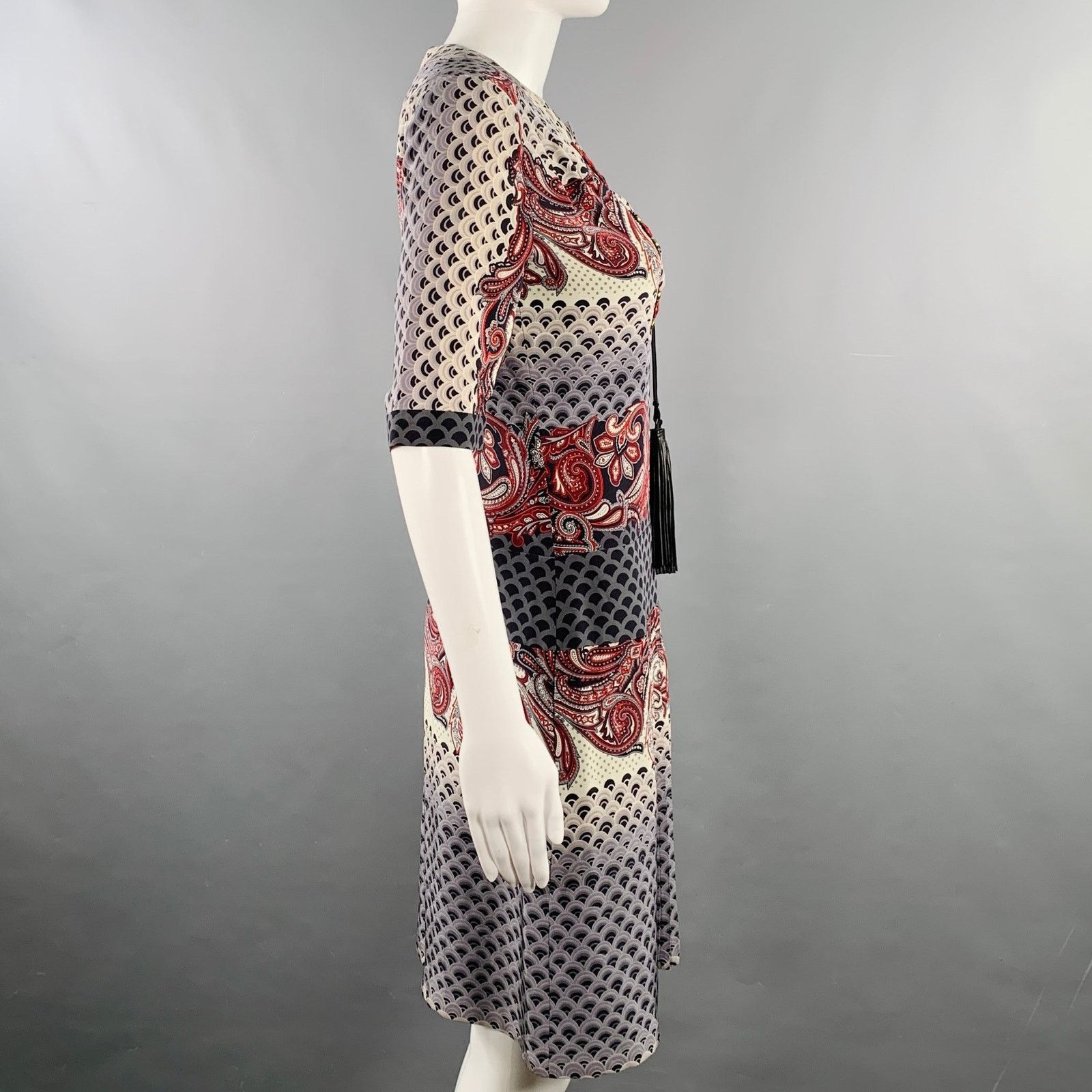 Gucci GUCCI Size 4 Multi Color Silk Chinoiserie Pleated Dress Size S / US 4 / IT 40 - 4 Thumbnail