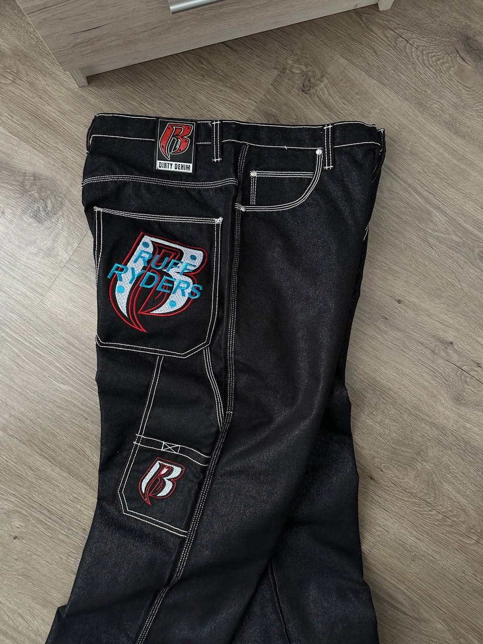Japanese Brand × Vintage Vintage Japanese Ruff Ryders Baggy Black Pants Size US 34 / EU 50 - 12 Thumbnail