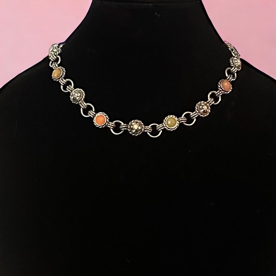 Other Round multicolor stone link necklace Size ONE SIZE - 1 Thumbnail