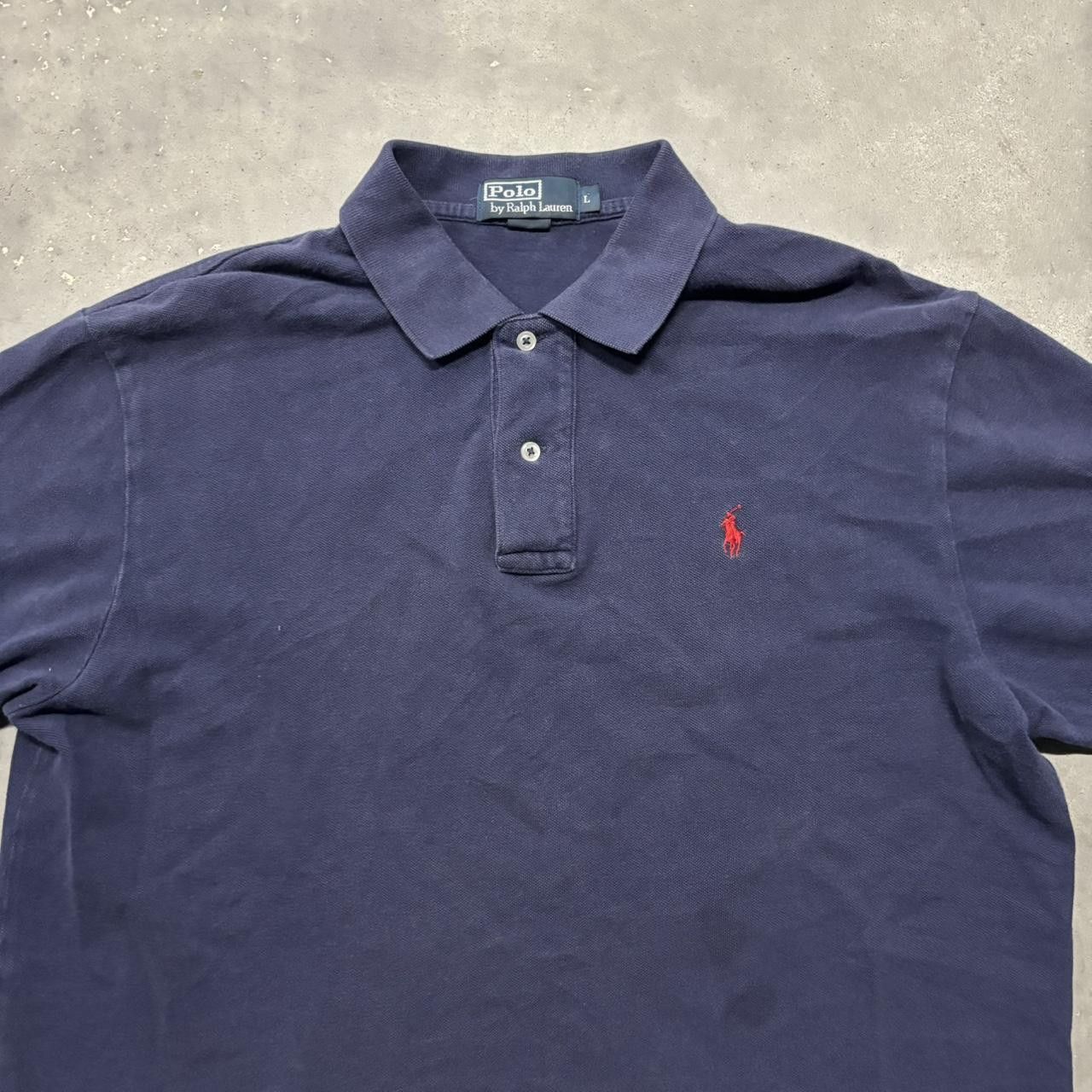 Polo Ralph Lauren × Vintage Crazy Vintage Y2K/2000s Navy Blue Polo Ralph Lauren Essential Polo Shirt! Size US L / EU 52-54 / 3 - 2 Thumbnail