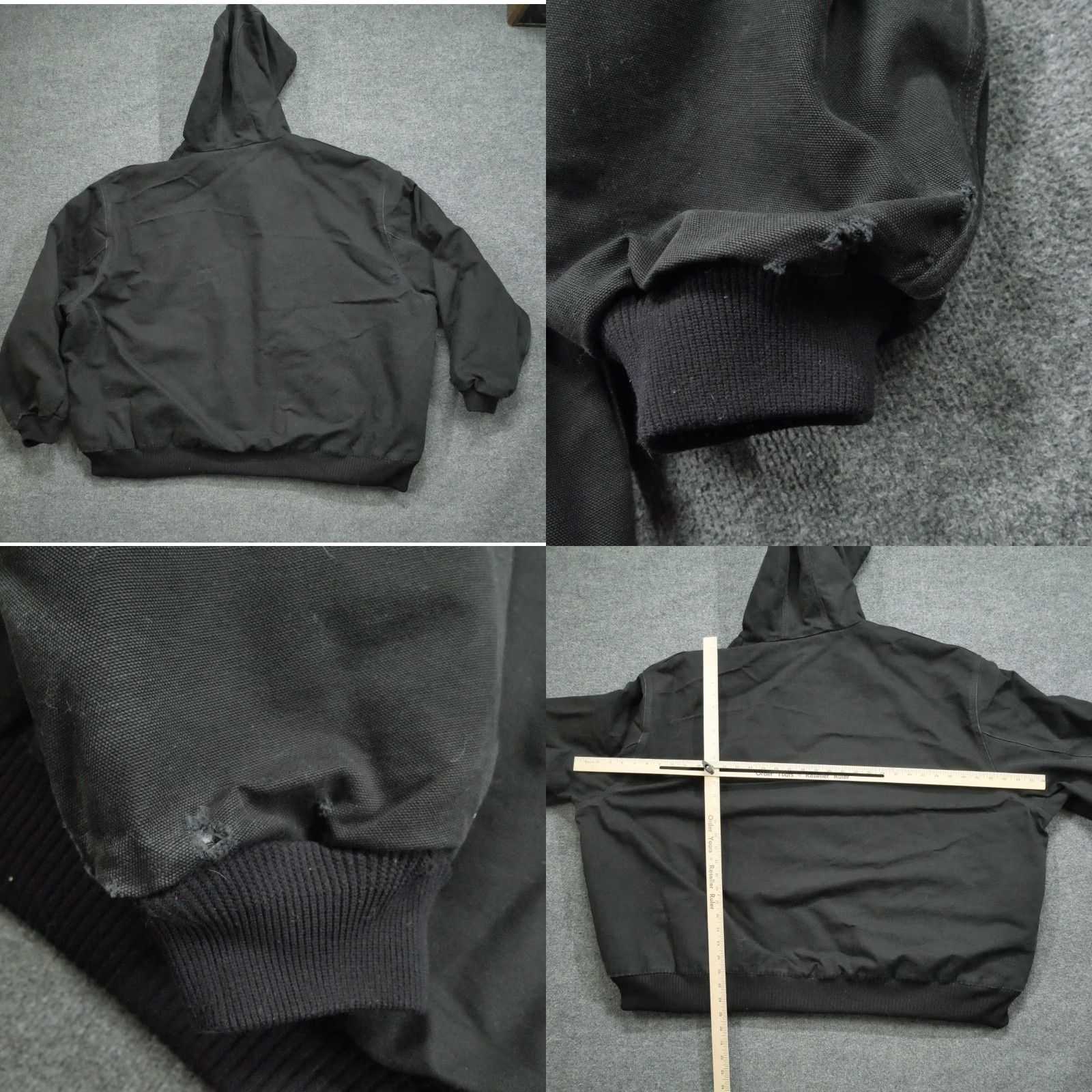 Carhartt Carhartt Jacket Mens 5XL Black J140 BLK Distressed Grunge Work Wear Active Jacket Short Zip Canvas Cotton Lined Size US XXL / EU 58 / 5 - 9 Thumbnail