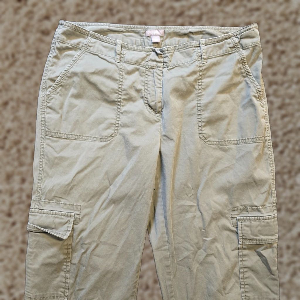 J. Jill J. Jill Pants Womens Size 10 Green Cargo Pocket Cropped Straight Casual Neutral Size 32" / US 10 / IT 46 - 1 Thumbnail