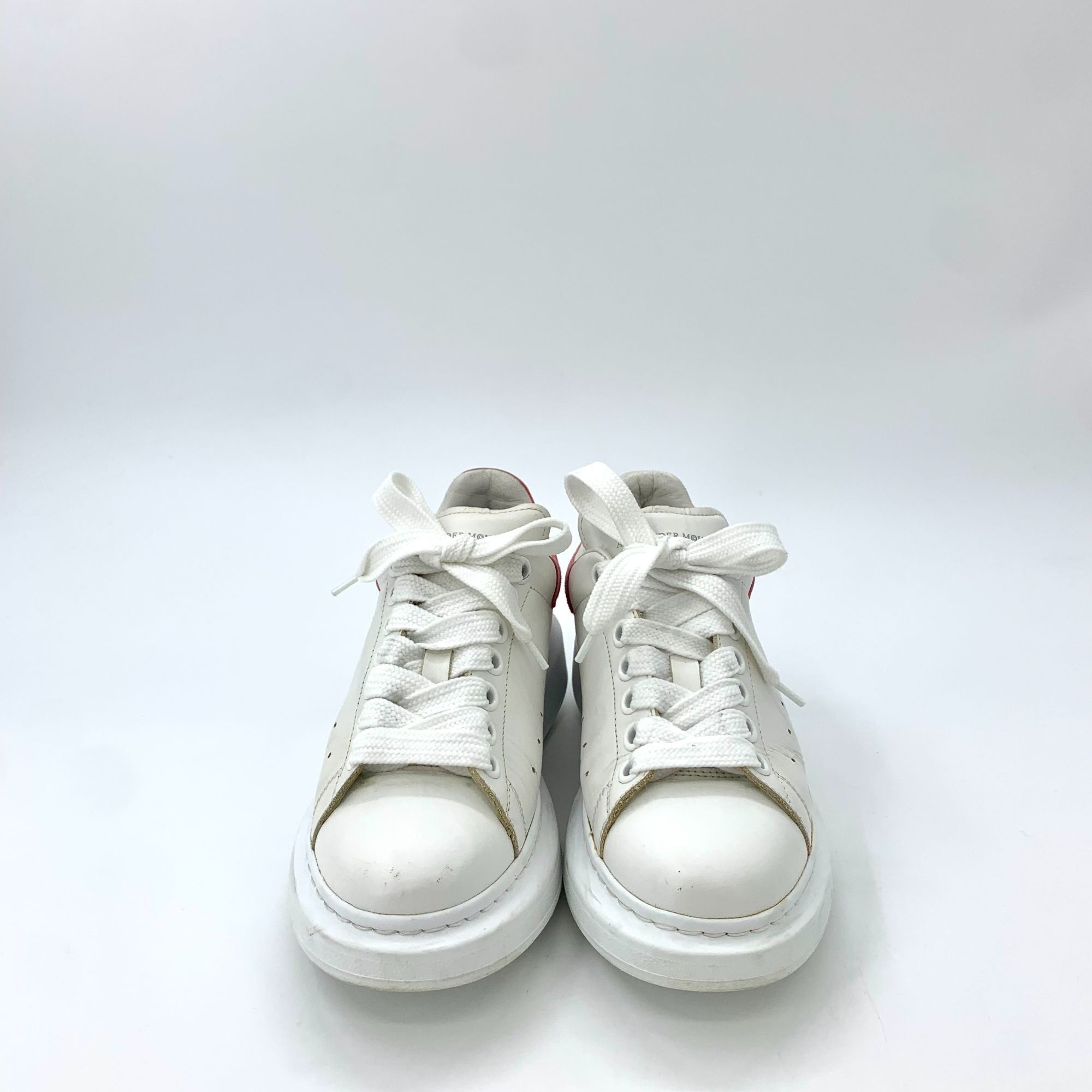 Alexander McQueen Alexander McQueen Womens White Leather Pink Suede Sneakers Size US 7 / IT 37 - 3 Thumbnail