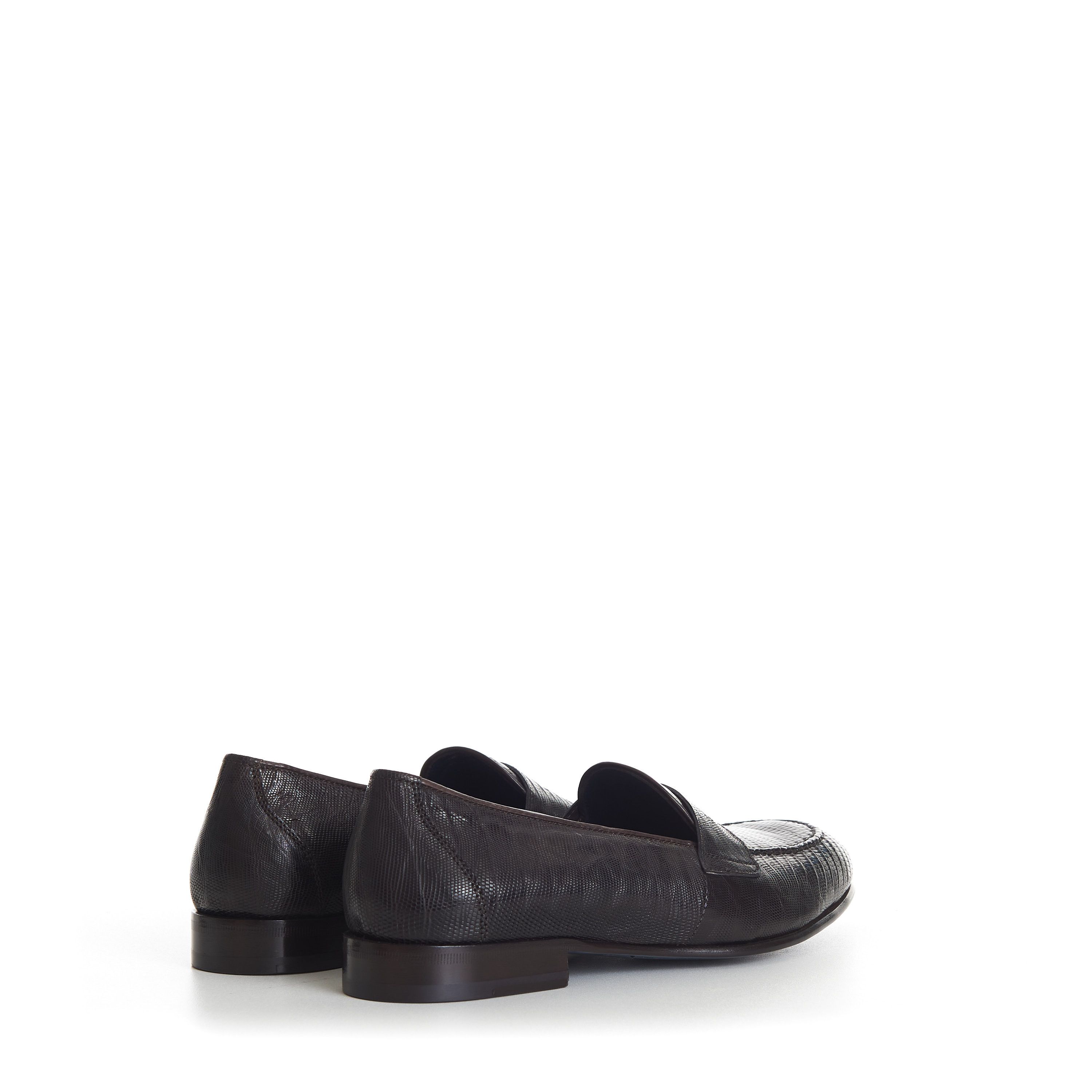Brioni Penny Loafer In Dark Brown Snakeskin Leather Size US 8 / EU 41 - 7 Thumbnail
