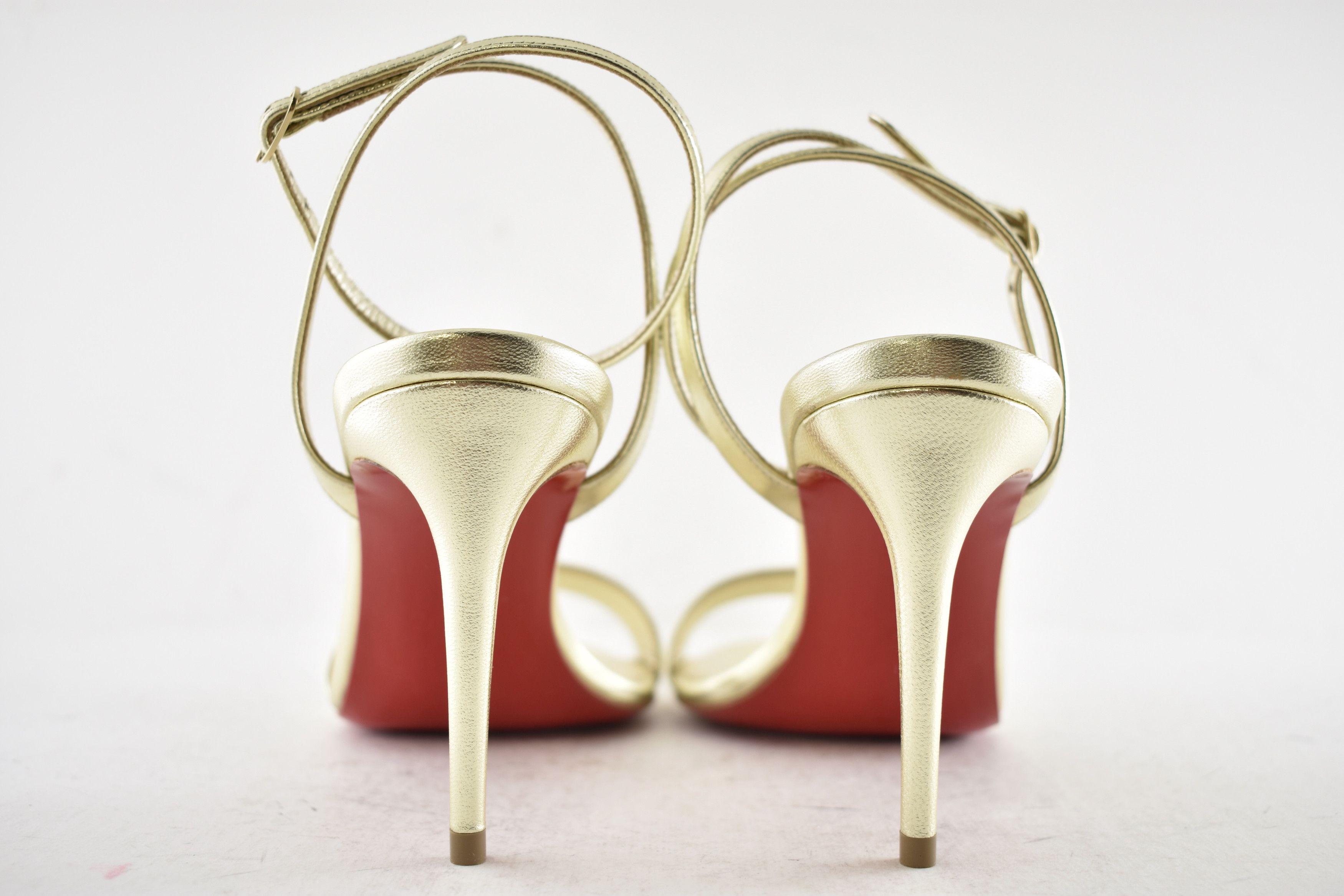 Christian Louboutin Loubigirl 85 Platine Gold Ankle Strap Sandal Heel Pump 41 Size US 11 / IT 41 - 17 Thumbnail