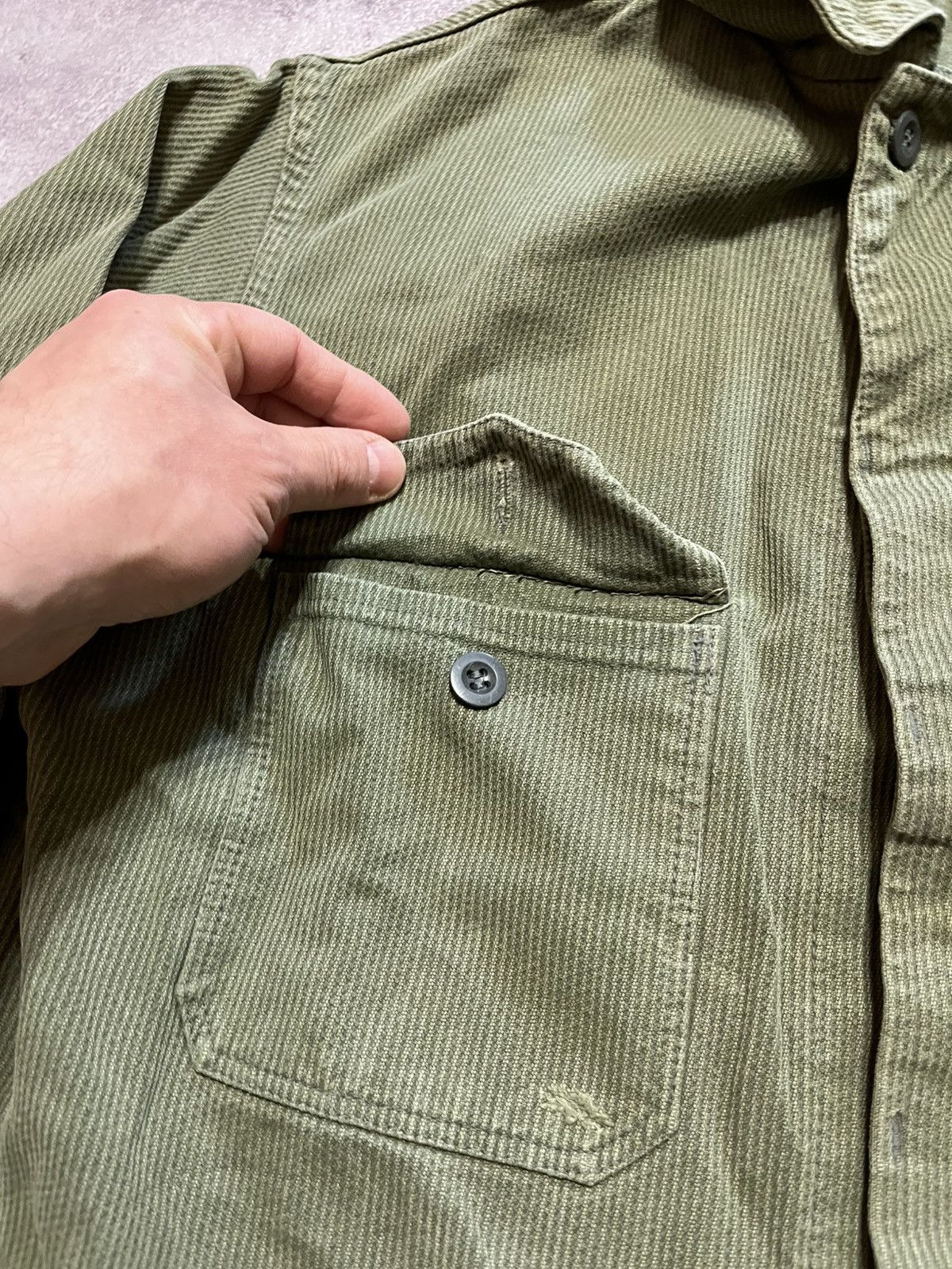 Vintage Vintage Streule's Olive Green Corduroy Chore Jacket Size US L / EU 52-54 / 3 - 4 Thumbnail