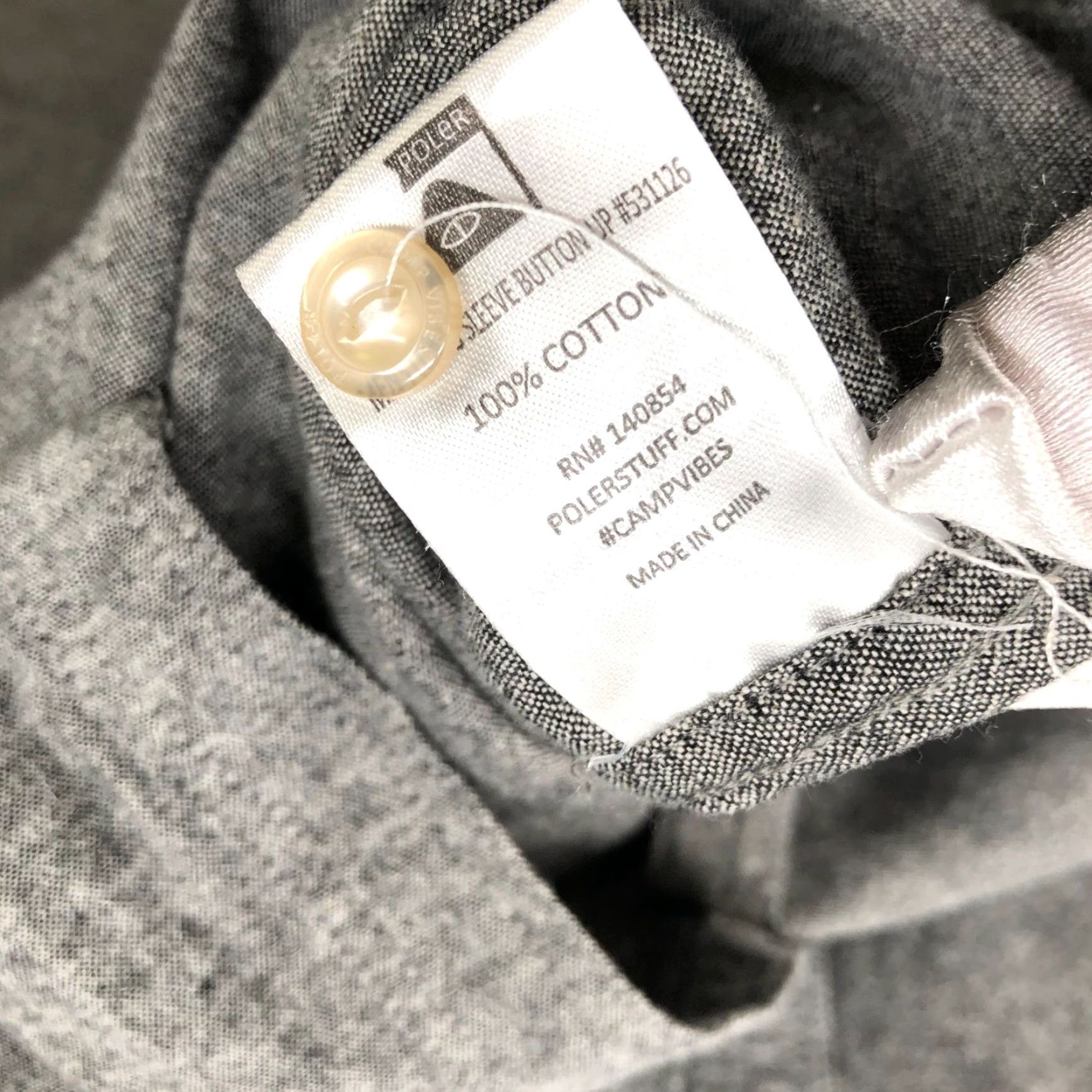 Poler Poler Stuff Flannel Shirt Mens L Gray Long Sleeve Button Up Camp Outdoors Casual Pocketed 100% Cotton Modern Fleece-Free Size US L / EU 52-54 / 3 - 7 Thumbnail
