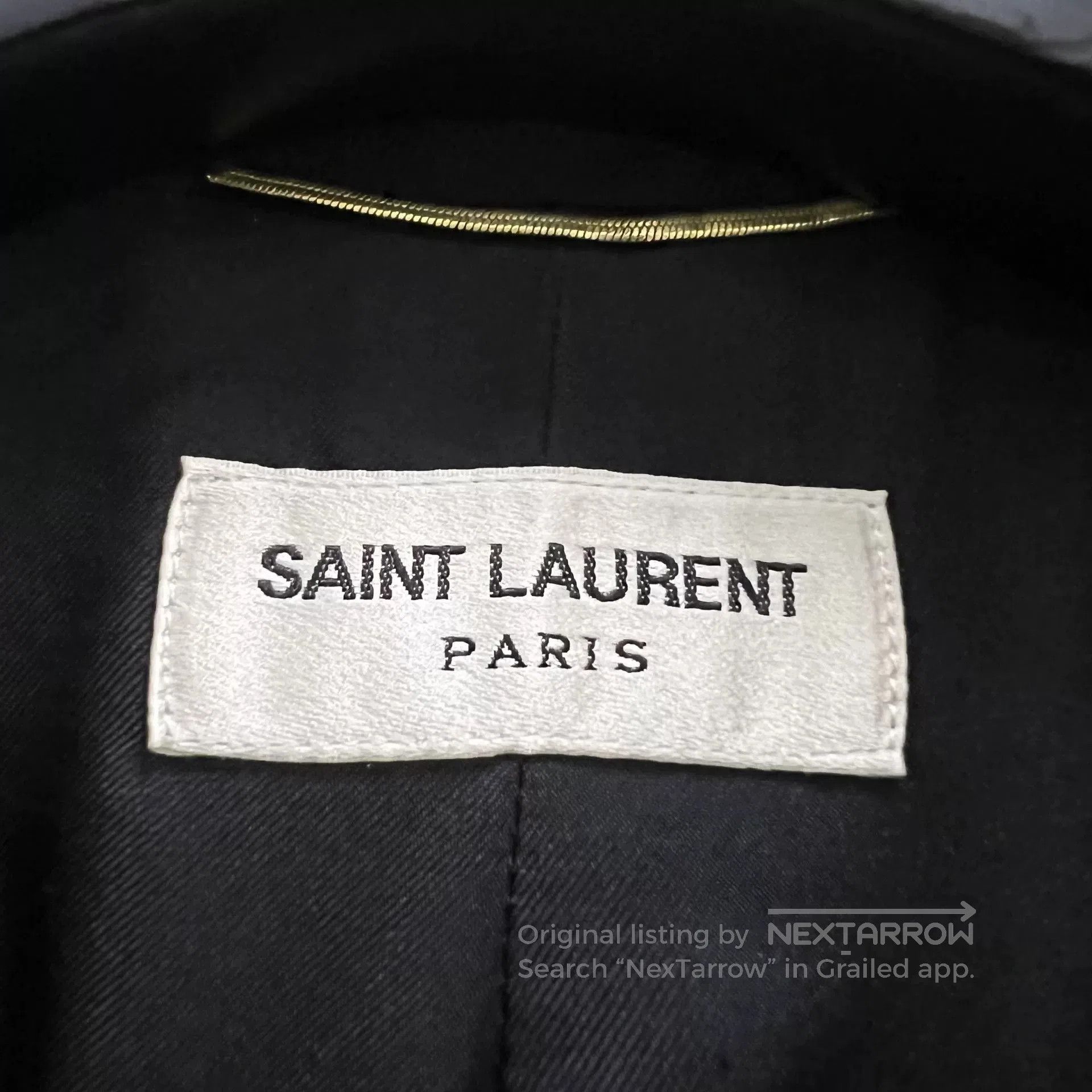 Saint Laurent Paris Saint Laurent Black Embroidered Lapel Blazer. Size US M / EU 48-50 / 2 - 4 Thumbnail