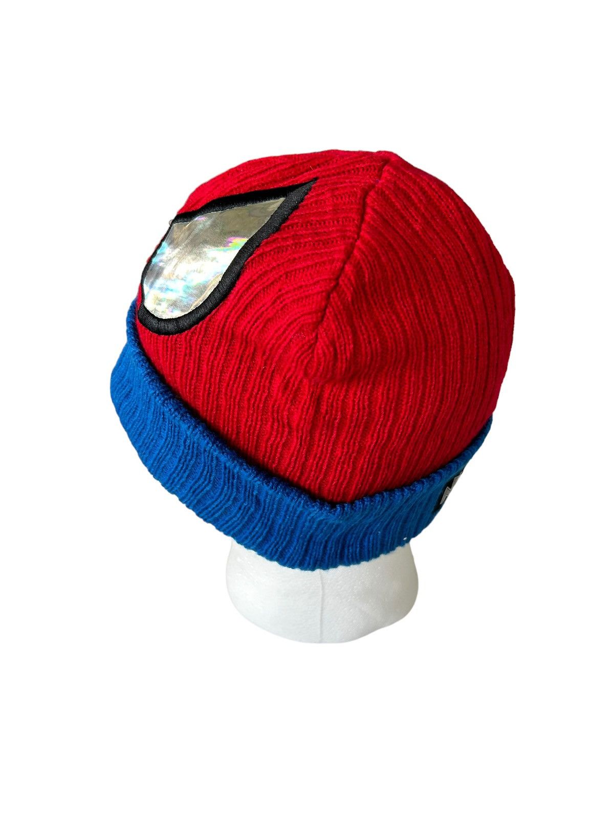 Japanese Brand × Vintage Y2k Spider Man Beanie Hat Eye Big Logo 00s Size ONE SIZE - 4 Thumbnail