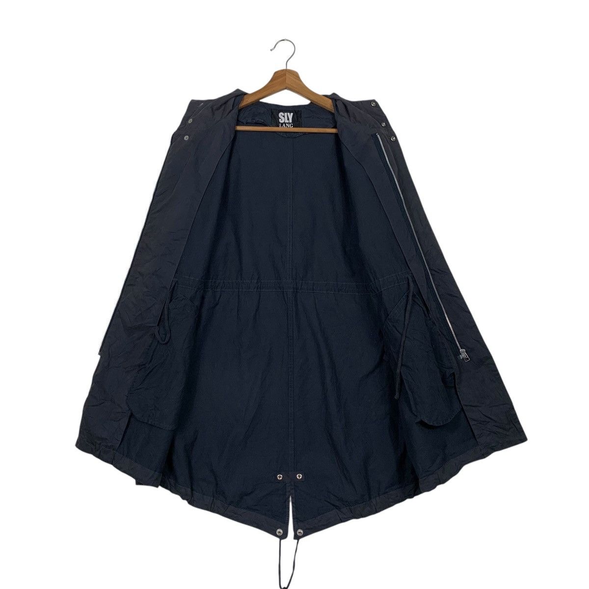 Japanese Brand SLY LANG Navy Blue Fishtail Parka Jacket #2299-C102 Size US S / EU 44-46 / 1 - 12 Thumbnail