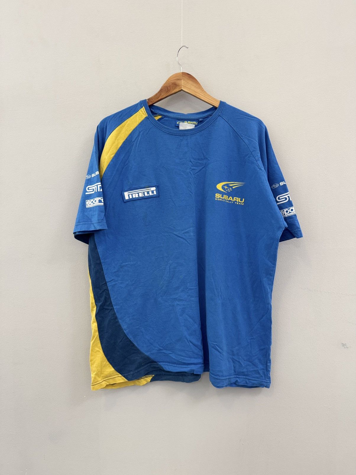 NASCAR Vintage Subaru T-Shirts Blue Racing Team Firelli Size US XL / EU 56 / 4 - 1 Thumbnail