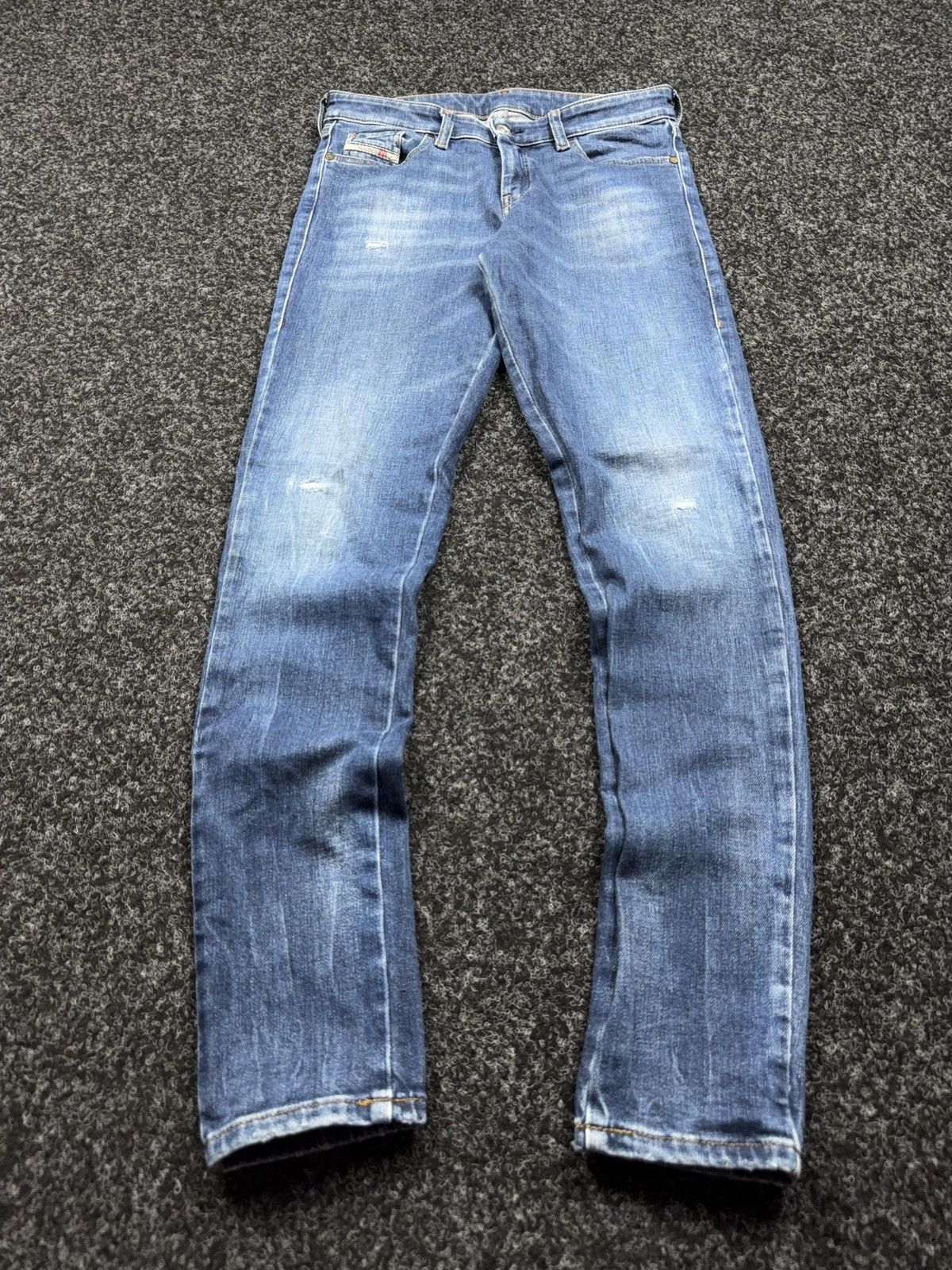 Diesel 00s Y2K Diesel Luxury Slandy Super Skinny Dark Wash Jeans Size 29" - 1 Thumbnail