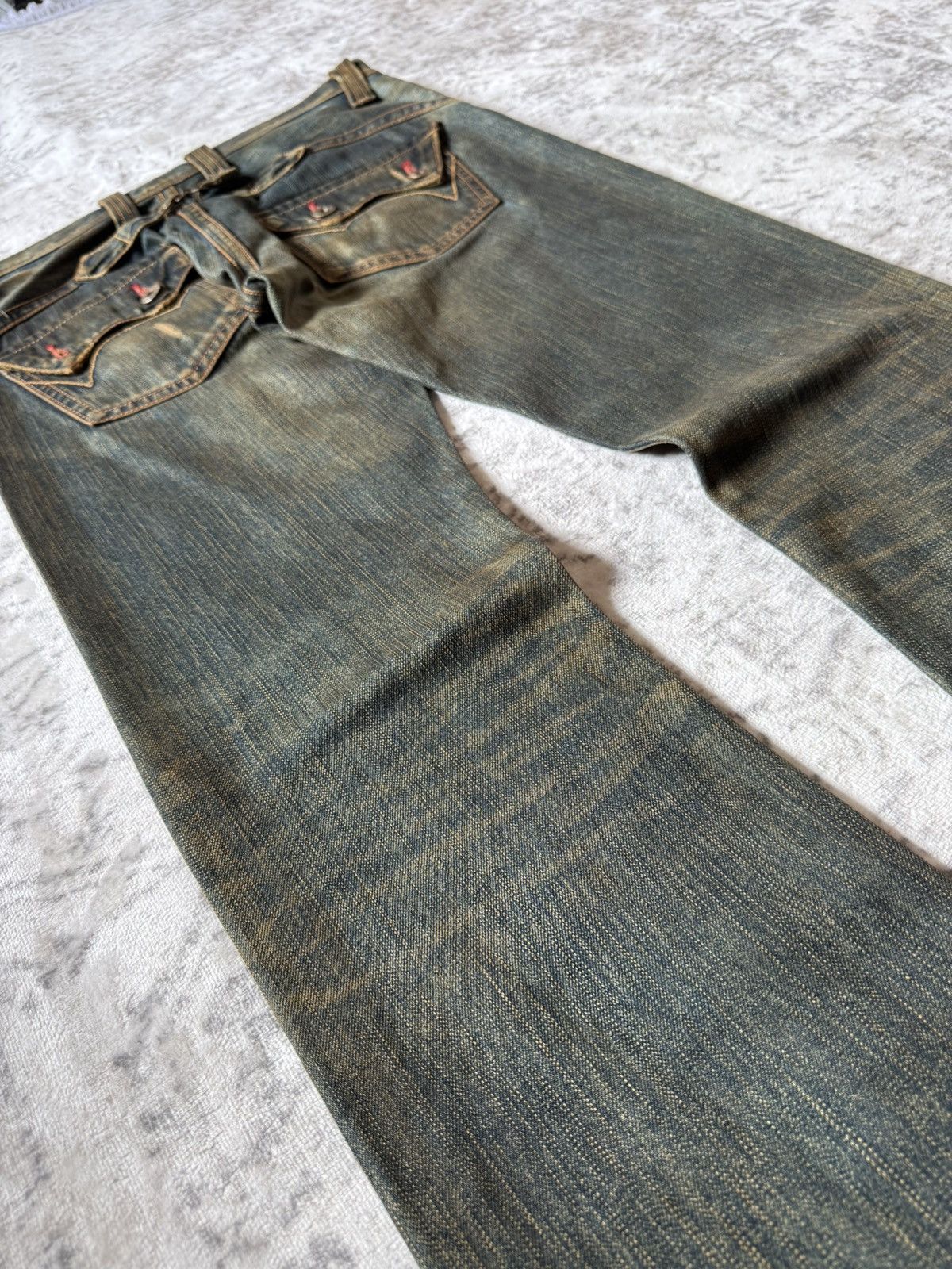 2000s Edwin V-Cut Mudwashed Flare Denim Archive
