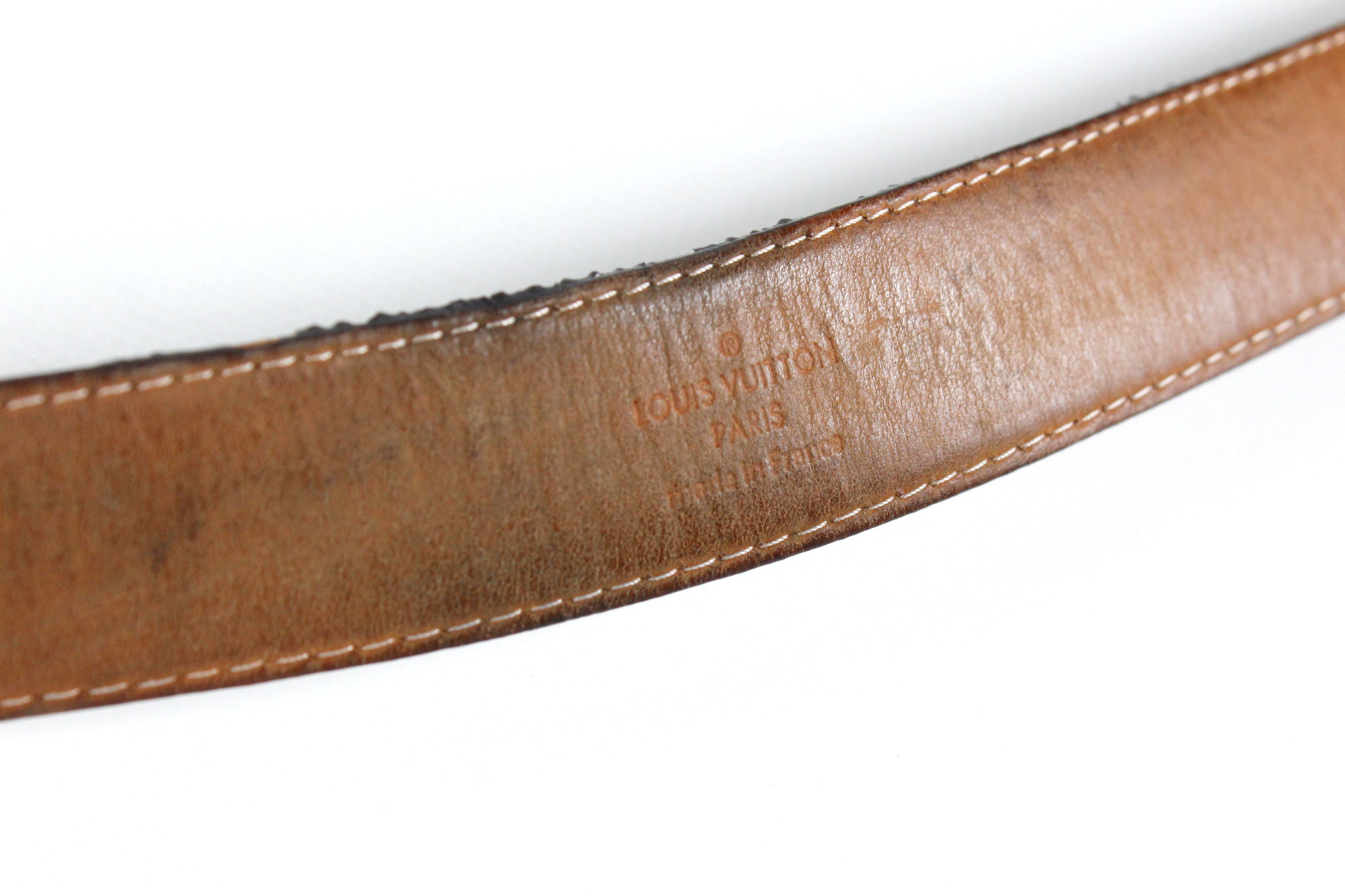 Louis Vuitton Louis Vuitton Damier Ebene Logo Monogram Leather Belt Size ONE SIZE - 11 Thumbnail