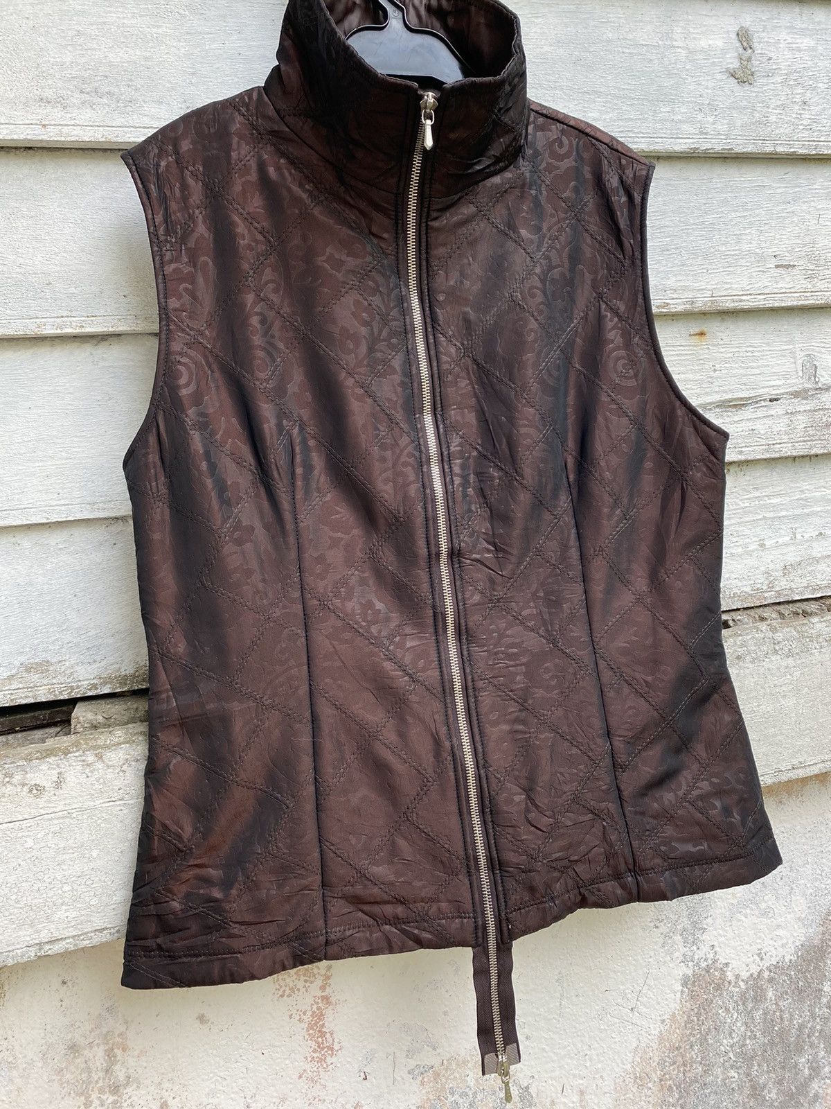 Designer × Japanese Brand Designer Yukiko Hanai Overlength Zipper Embossed Vest Size S / US 4 / IT 40 - 3 Thumbnail