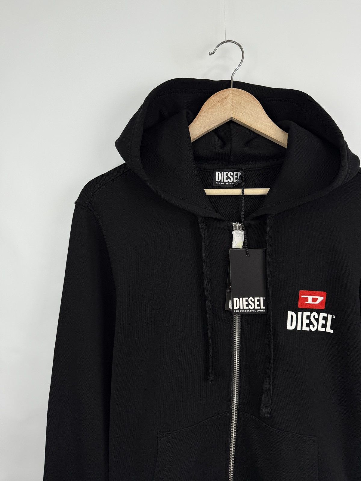Diesel 🇺🇸 NWT❗️Diesel Full Zip Hoodie Black For Successful Living Y2K Size US L / EU 52-54 / 3 - 7 Thumbnail